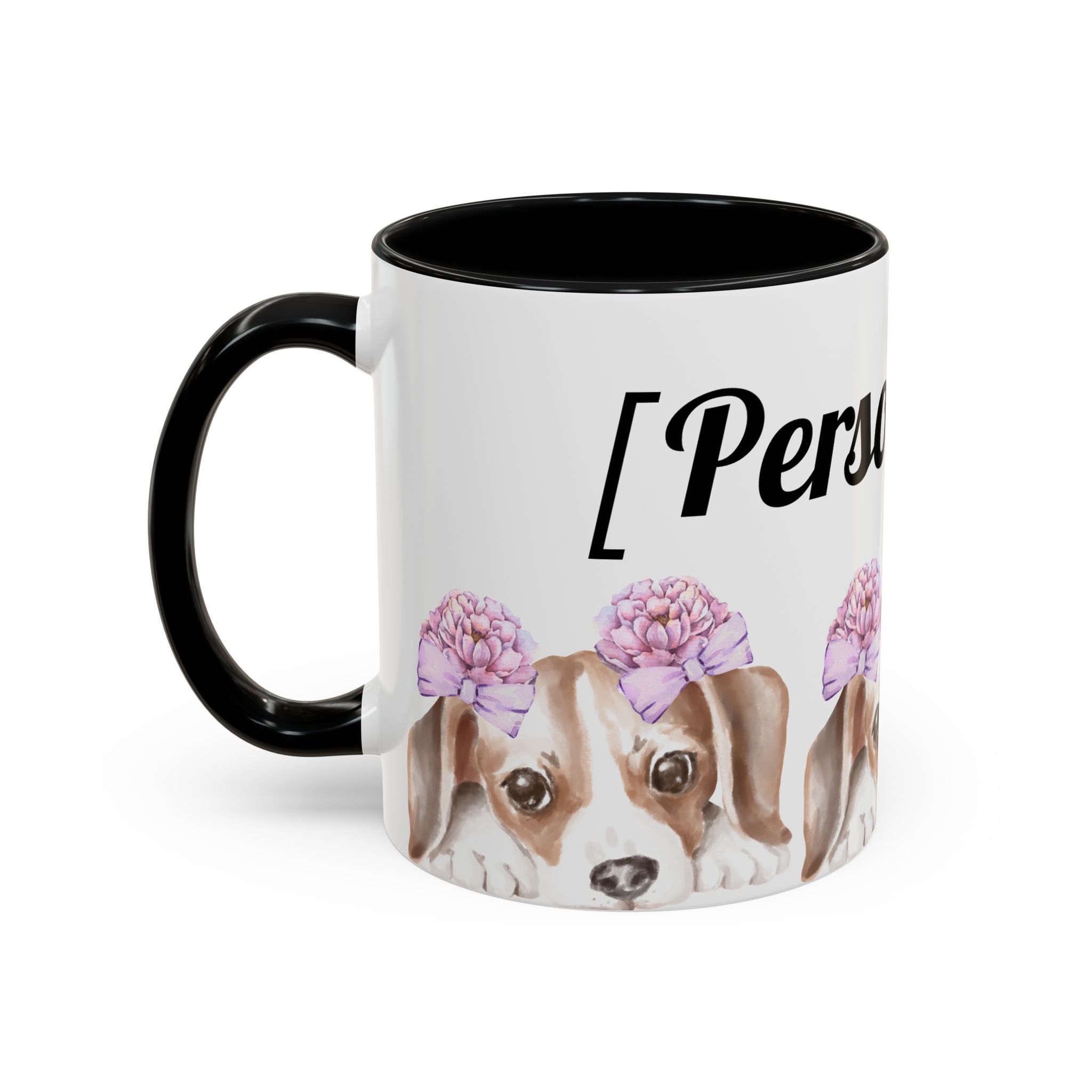 Coffee Mug | Puppy Face with Custom Script Accent Mug (11/15oz)