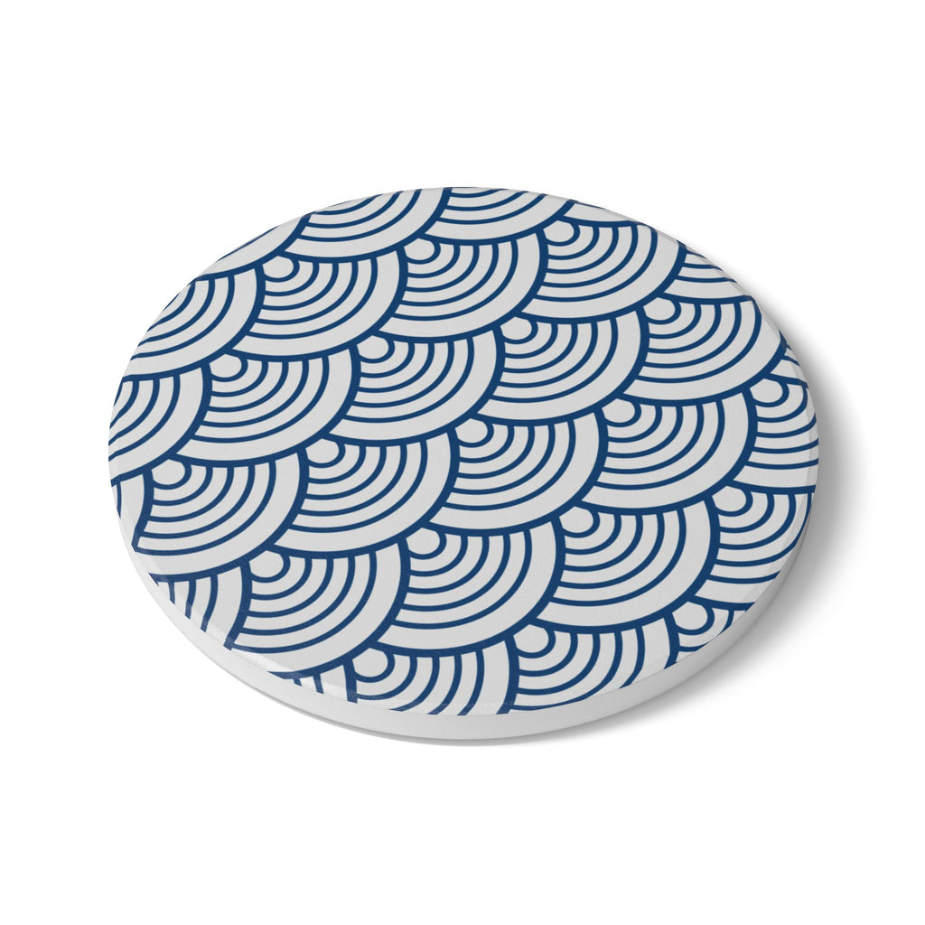 Coasters | Blue Wave Pattern Ceramic Drink Coaster