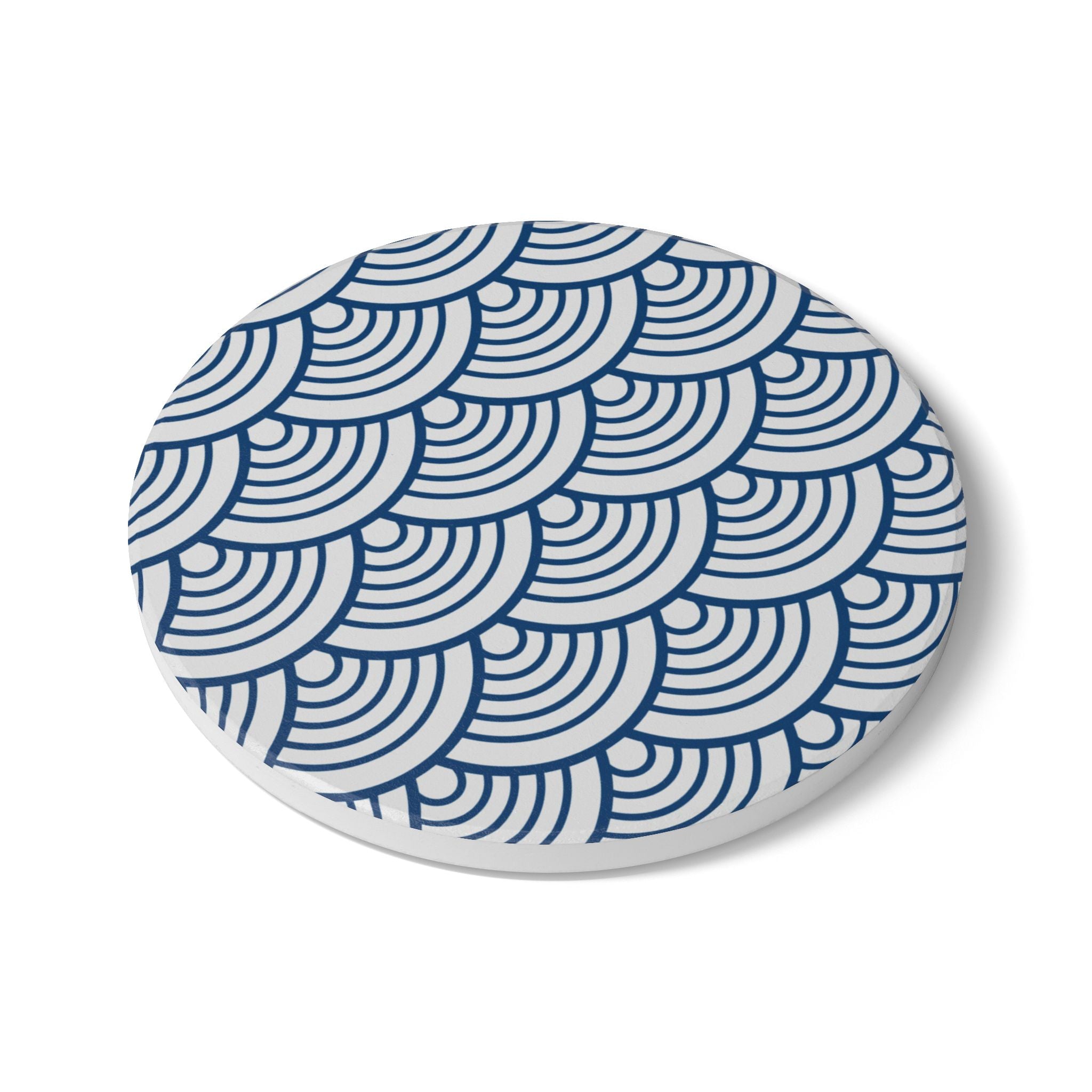 Coasters | Blue Wave Pattern Ceramic Drink Coaster