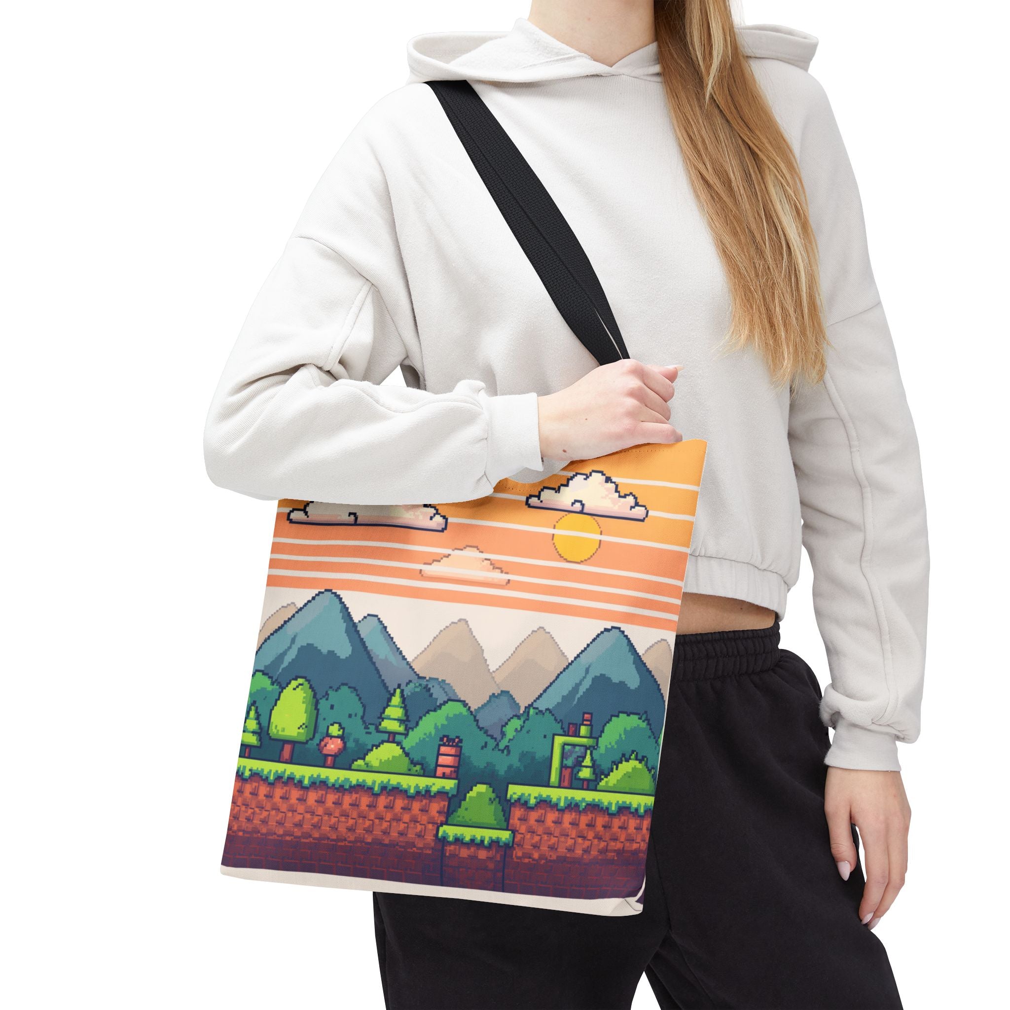 Tote Bag | Pixel Sunset Mountain Gamer Tote