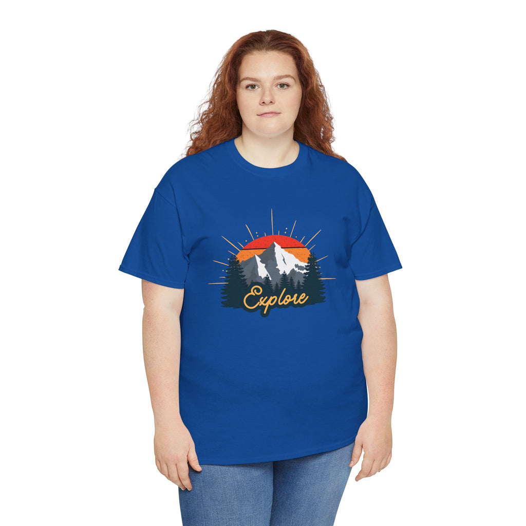 T-Shirt | Vintage Sunset 'Explore' Outdoor Adventure Shirt