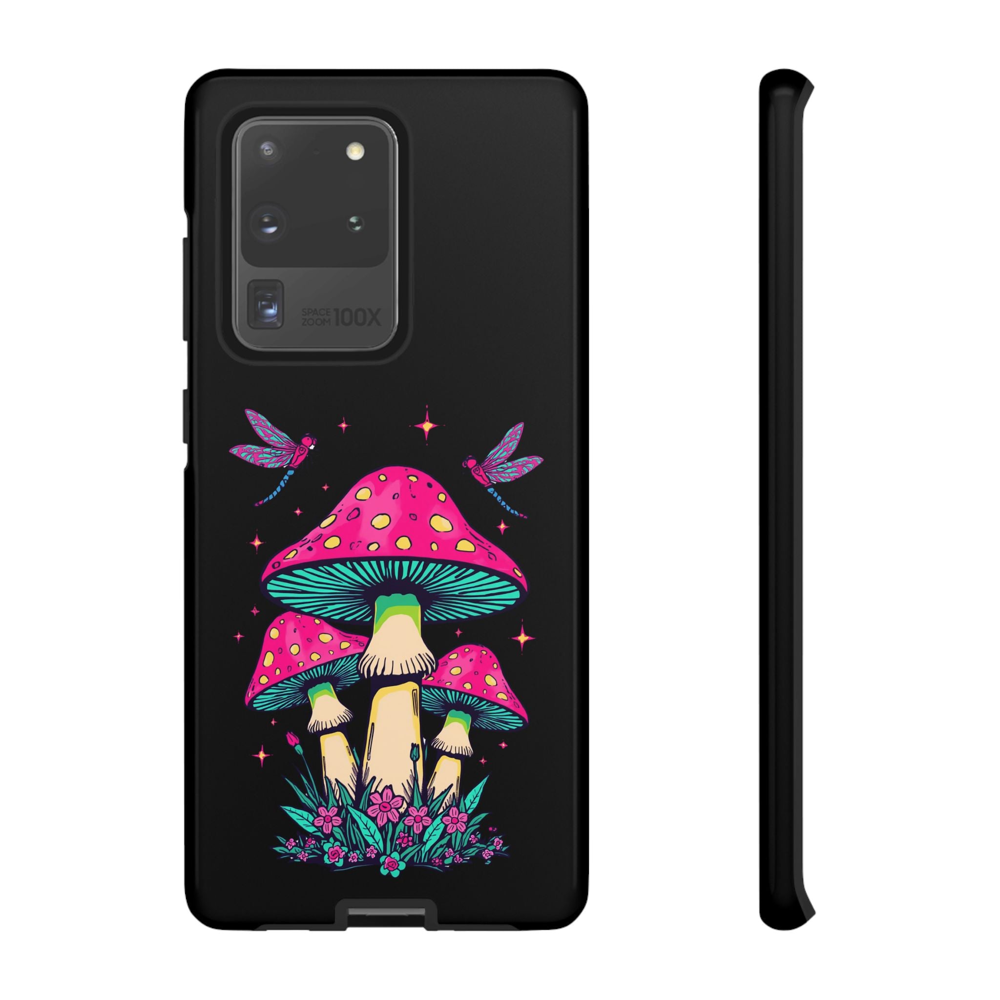 Phone Cases | Colorful Mushroom and Dragonfly Print Tough Case