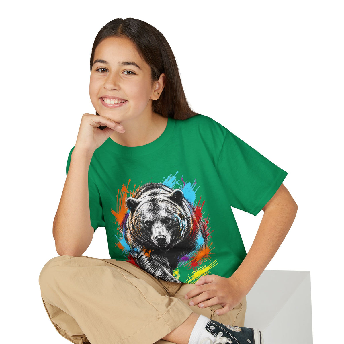 Color Splash Kodiak Bear T-Shirt for Children
