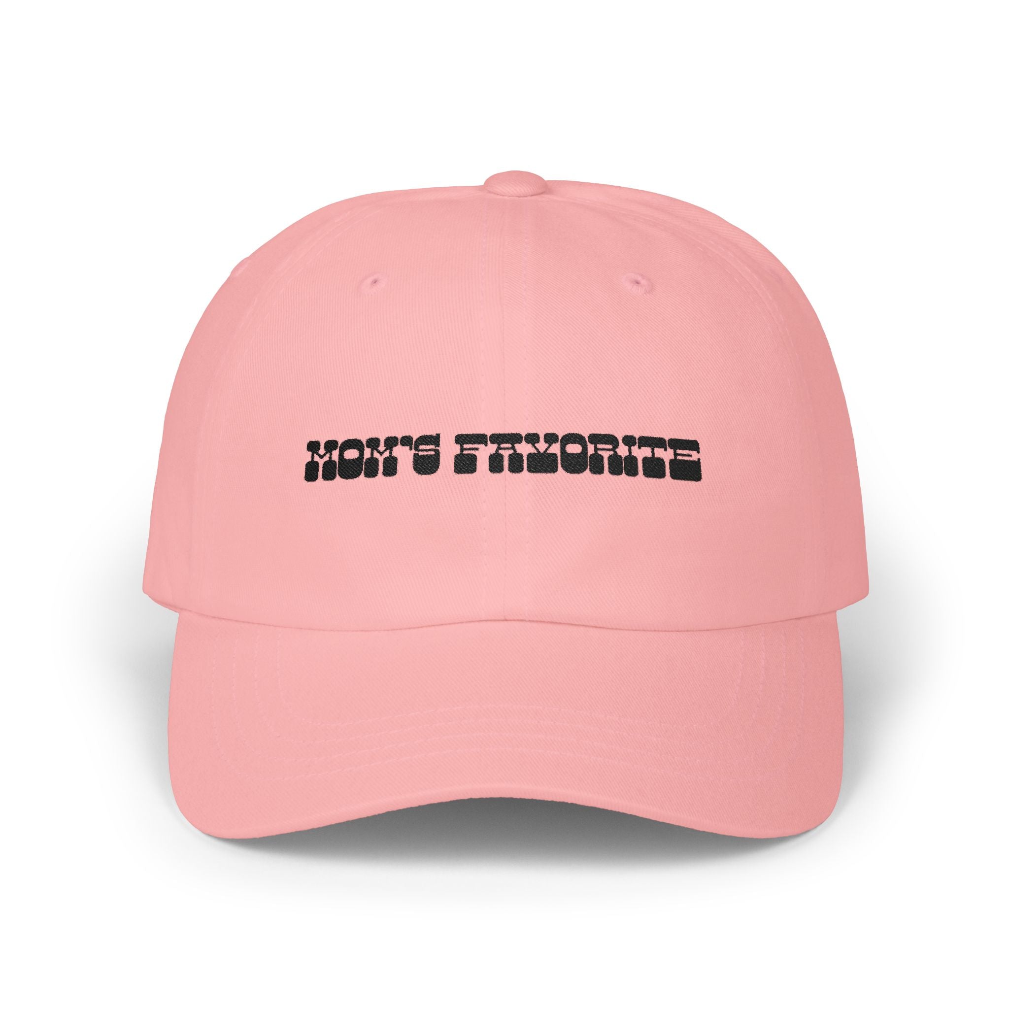 Hat | Dad Cap with Embroidered Text 'Mom's Favorite' Cap