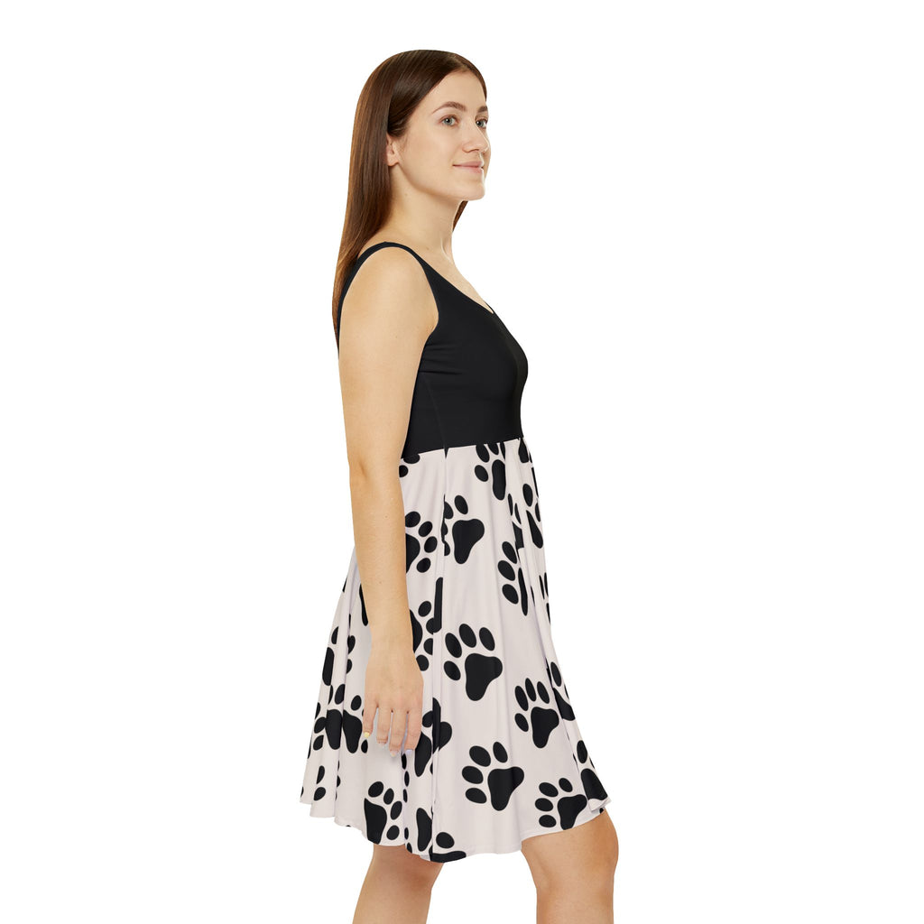 Women's Skater Dress | Cute Dog Paw Print Tank Dress