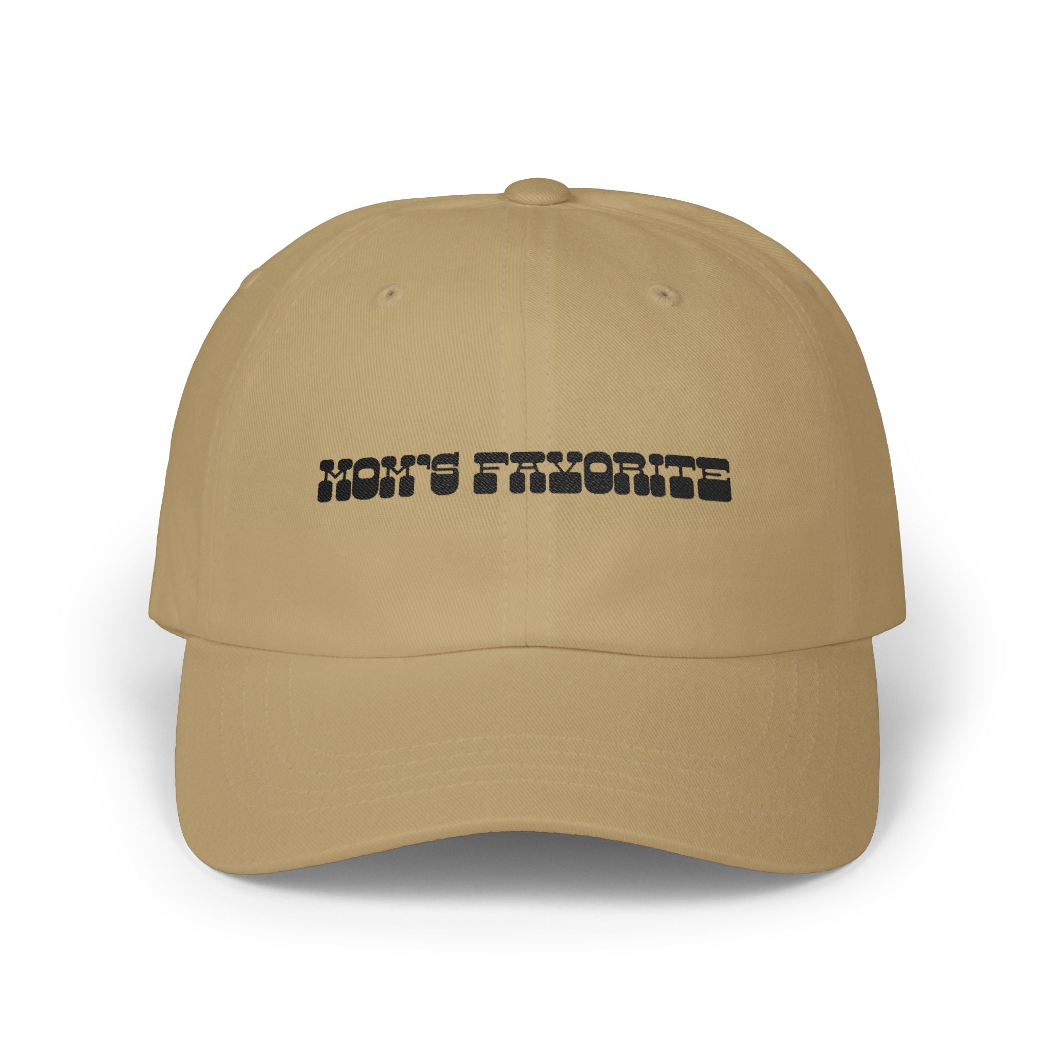 Hat | Dad Cap with Embroidered Text 'Mom's Favorite' Cap
