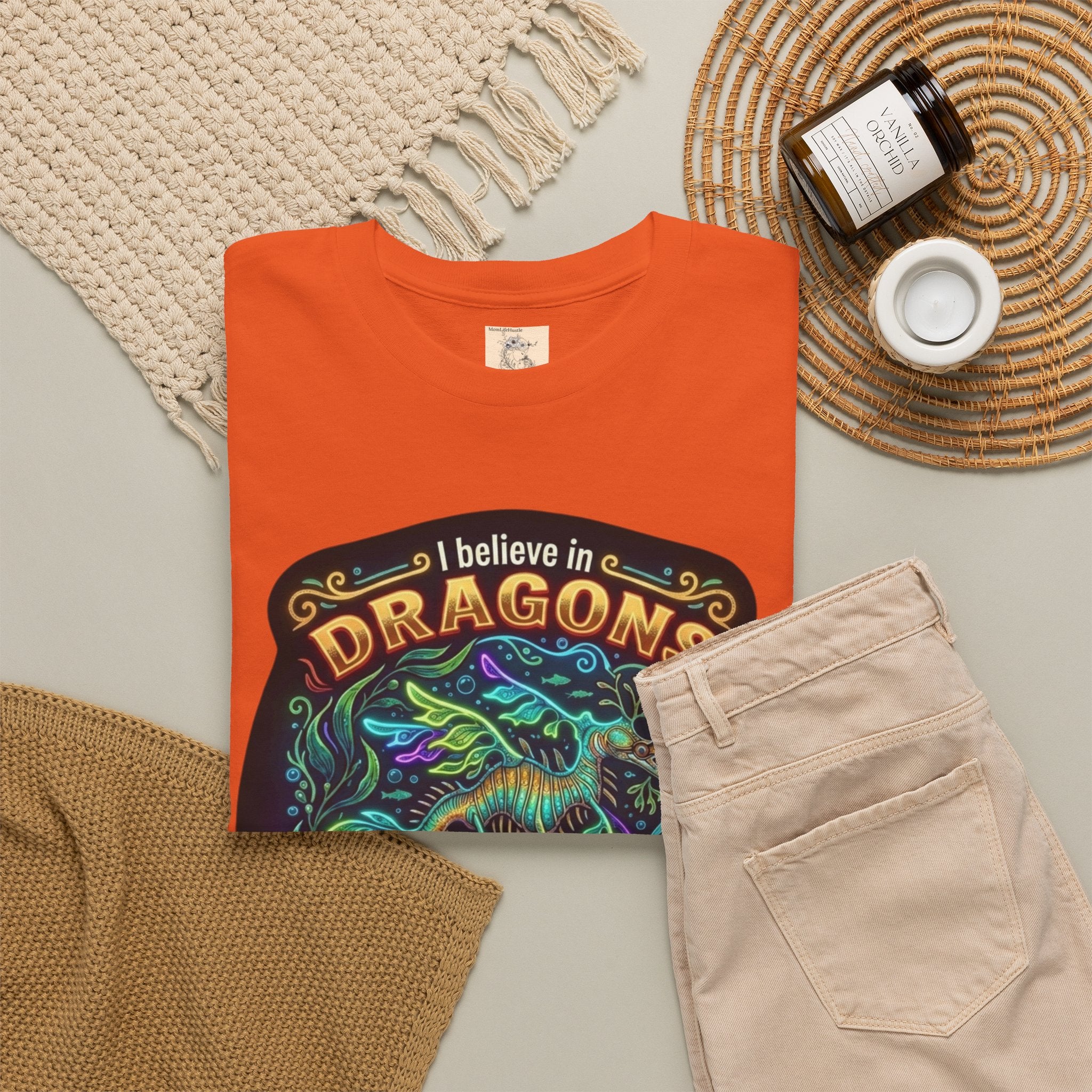T-Shirt | 'I Believe in Dragons' Colorful Graphic Tee