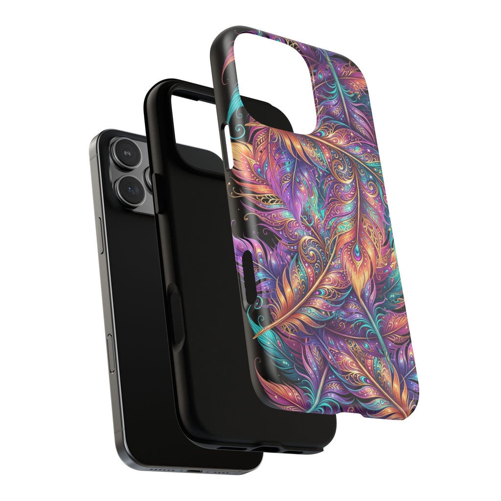Phone Case | Colorful Feather Art Magnetic Tough Phone Cover