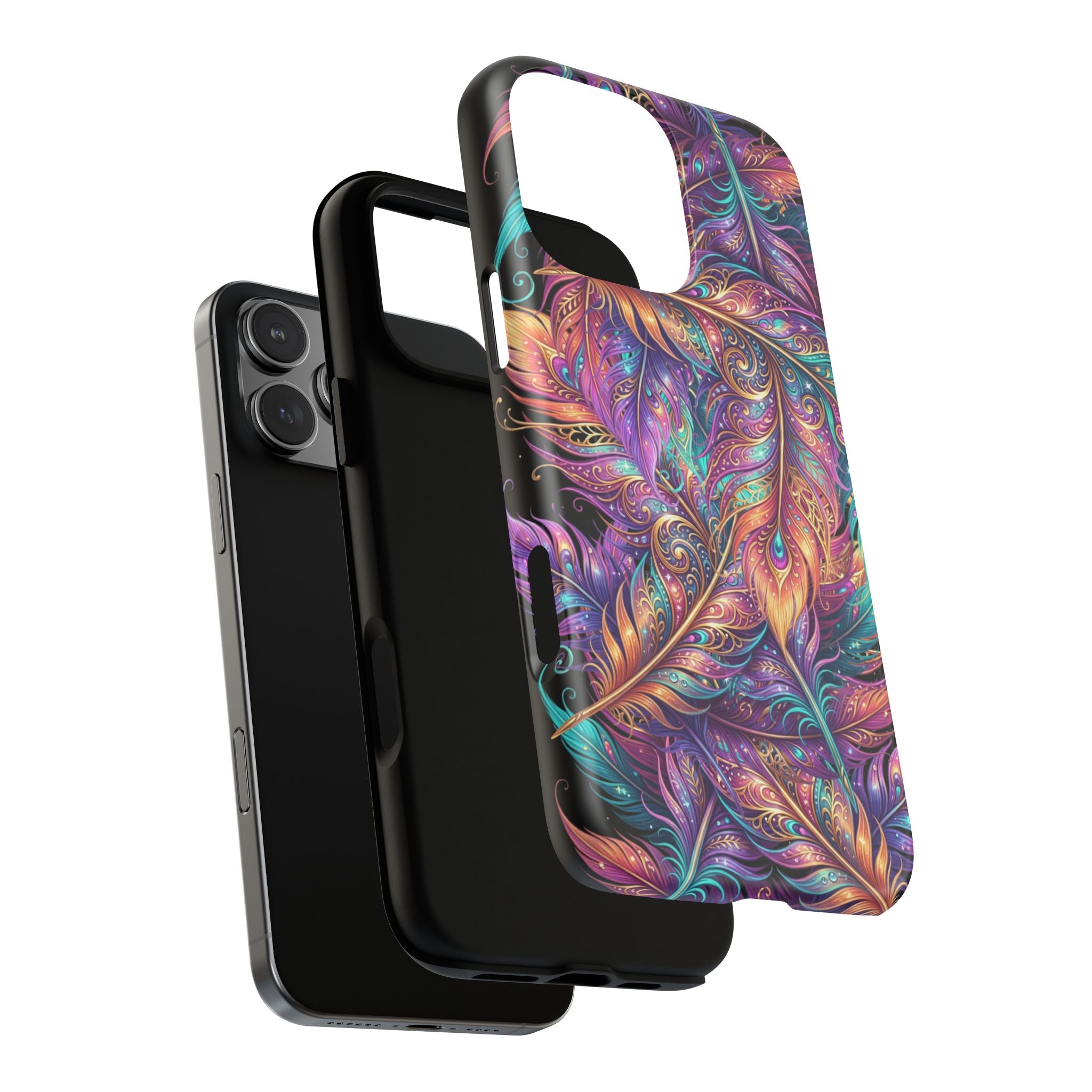 Phone Case | Colorful Feather Art Magnetic Tough Phone Cover