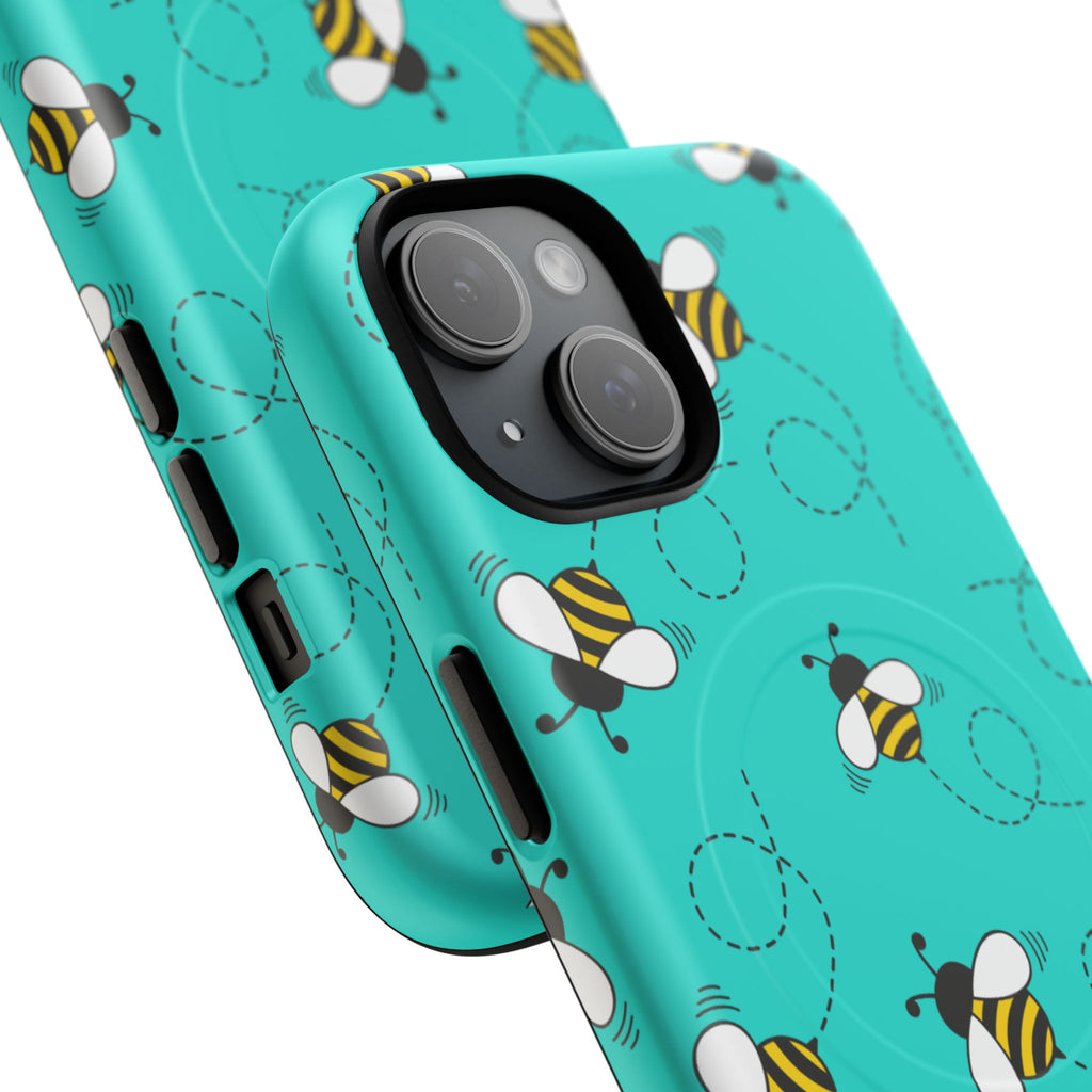 Phone Case | Cute Turquoise Bumblebee Tough Magnetic Phone Case