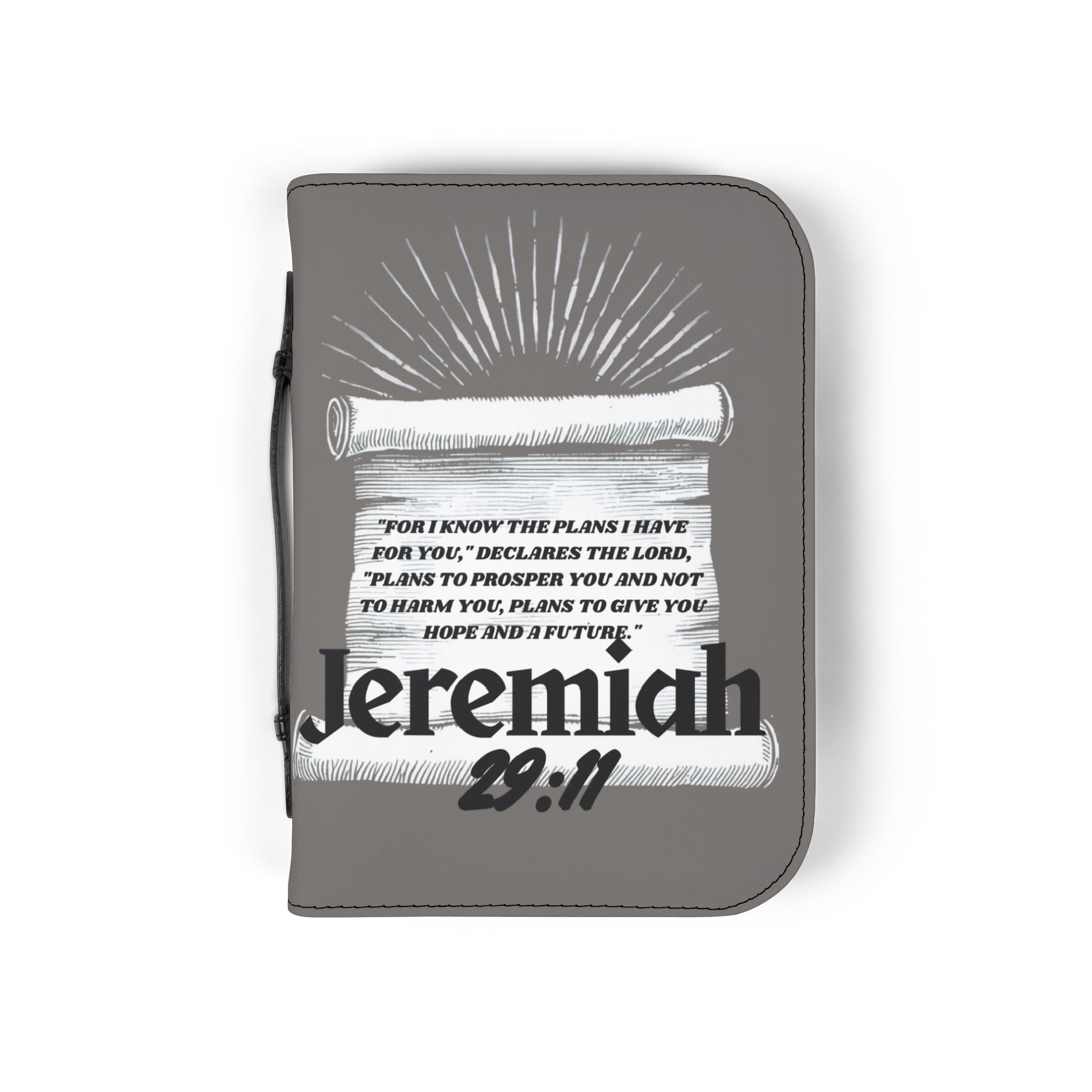 Bible Cover | Jeremiah 29:11 Scripture Scroll Zippered Bible Case