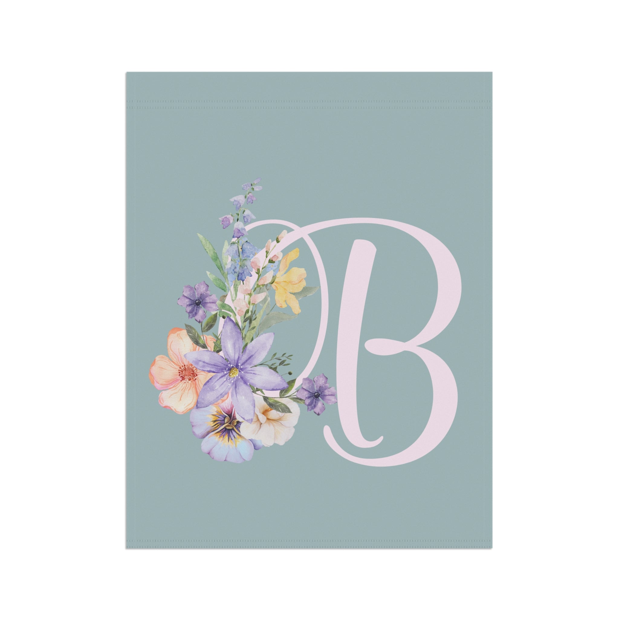Home & Garden Banner | 'B' Monogram Pastel Garden Flag