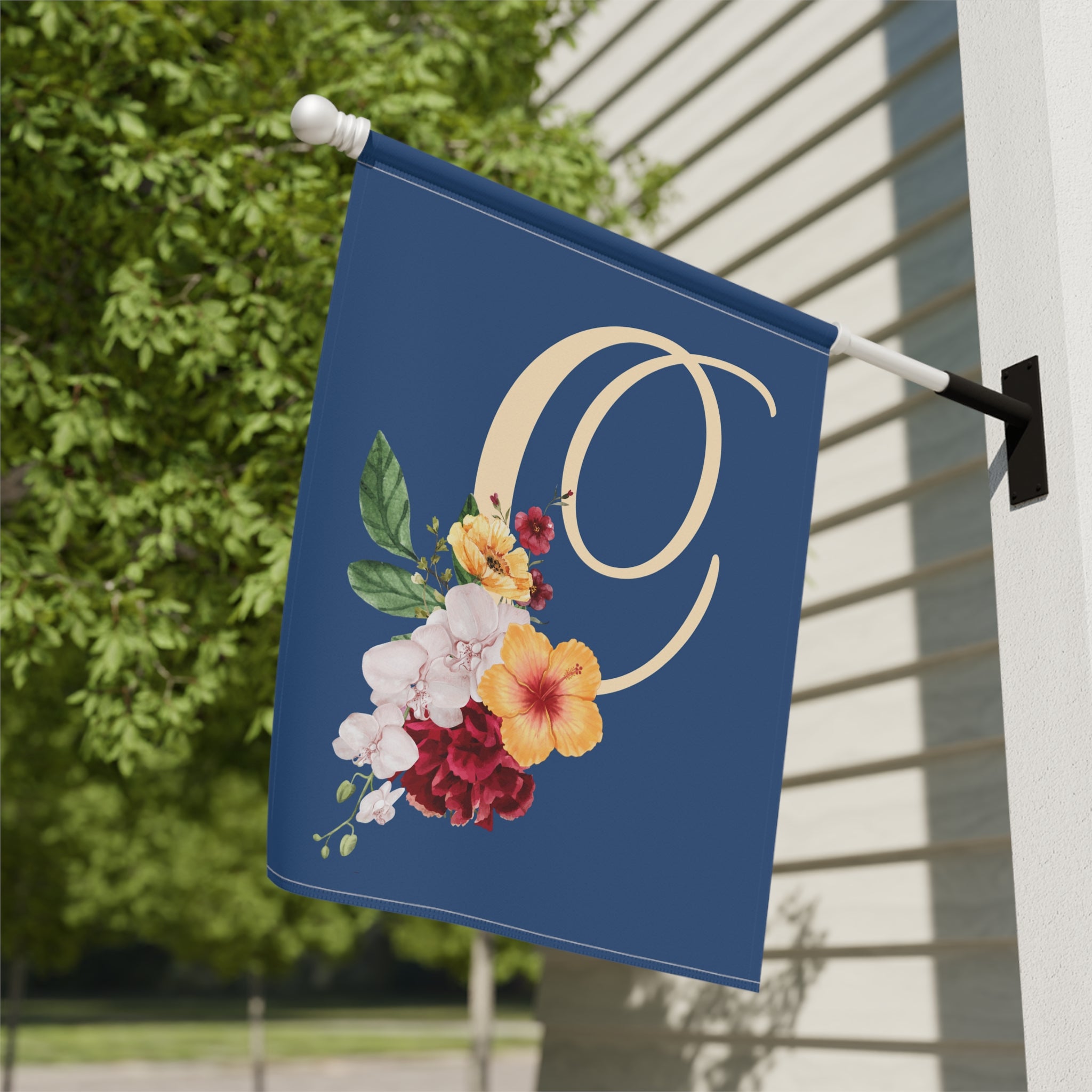 Home & Garden Banner | 'C' Monogram Floral Flag