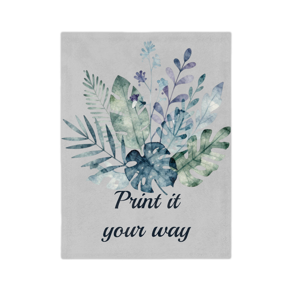 Customizable Watercolor Botanical Microfiber Throw