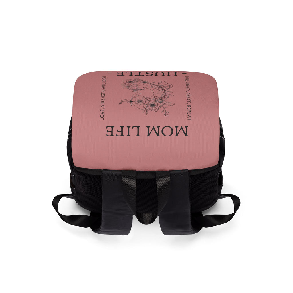Dusky Rose Mom Life Hustle Canvas Backpack