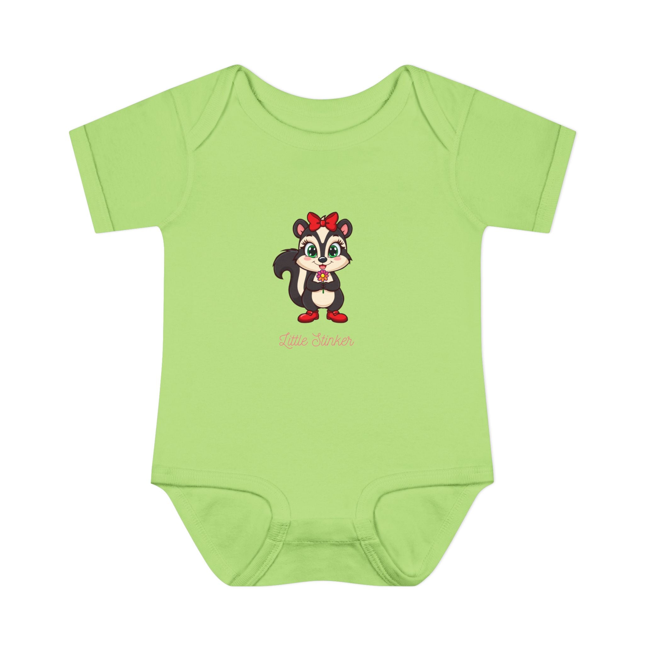 Baby Bodysuit | Cute Skunk Cartoon 'Little Stinker' Graphic Infant Onesie