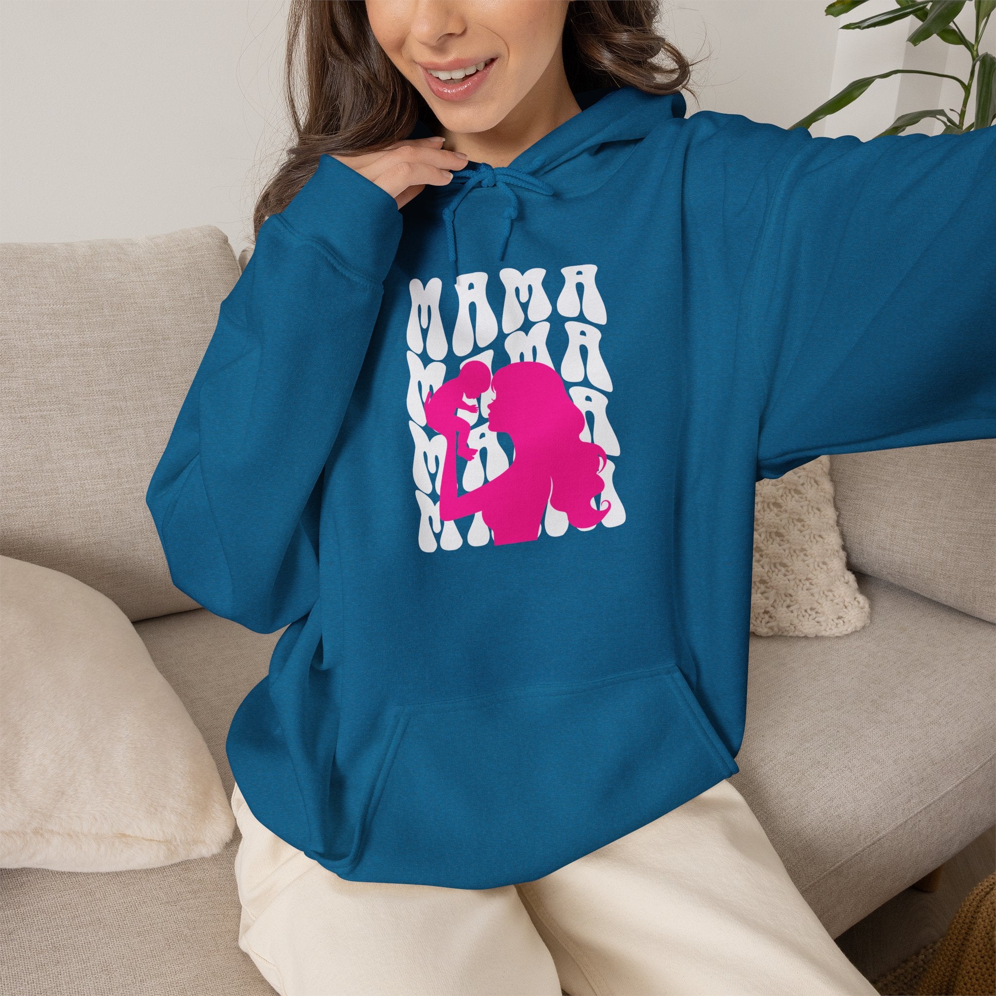 Hoodie | 'Mama' & Silhouette Pink Graphic