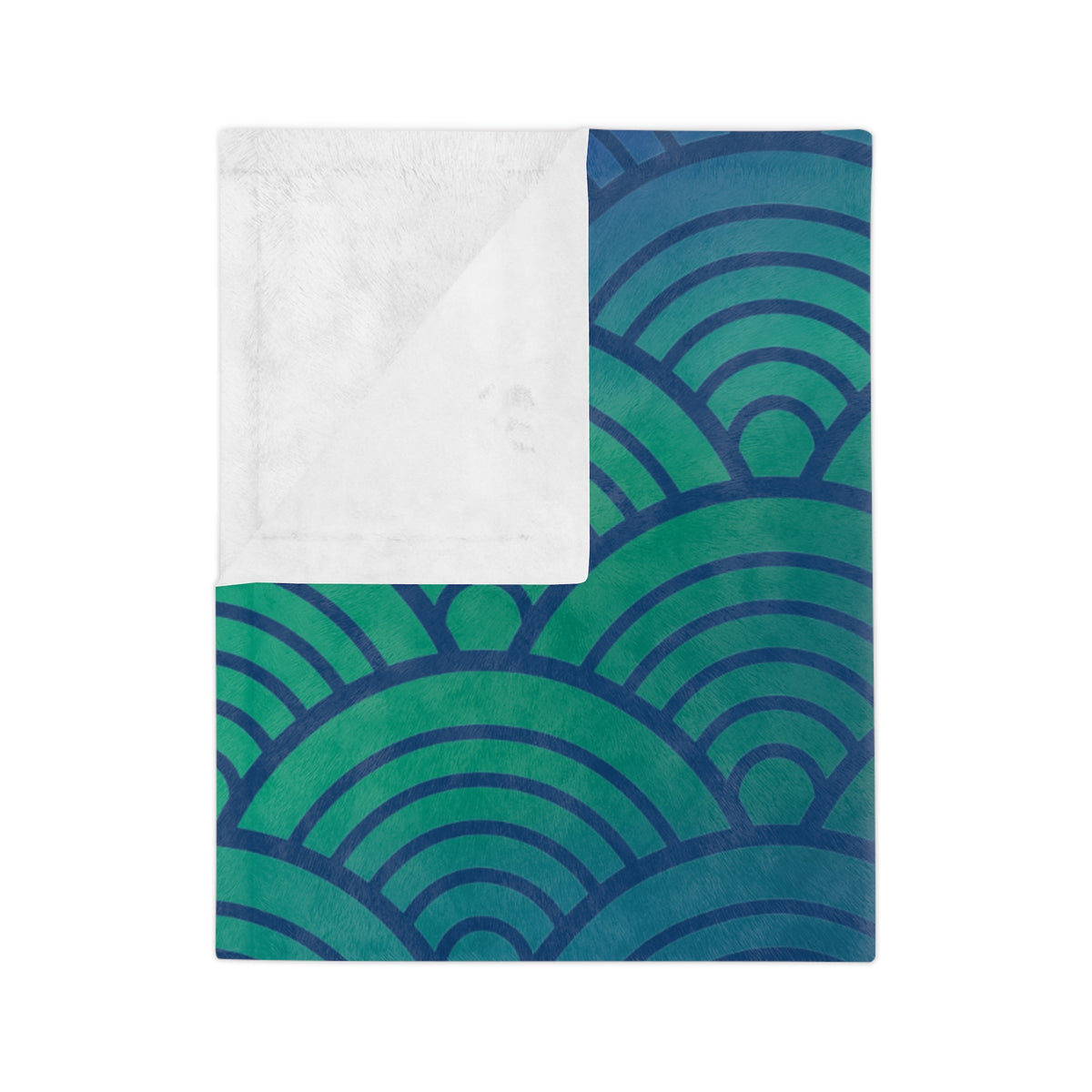 Green-to-Blue with Waves Microfiber Throw