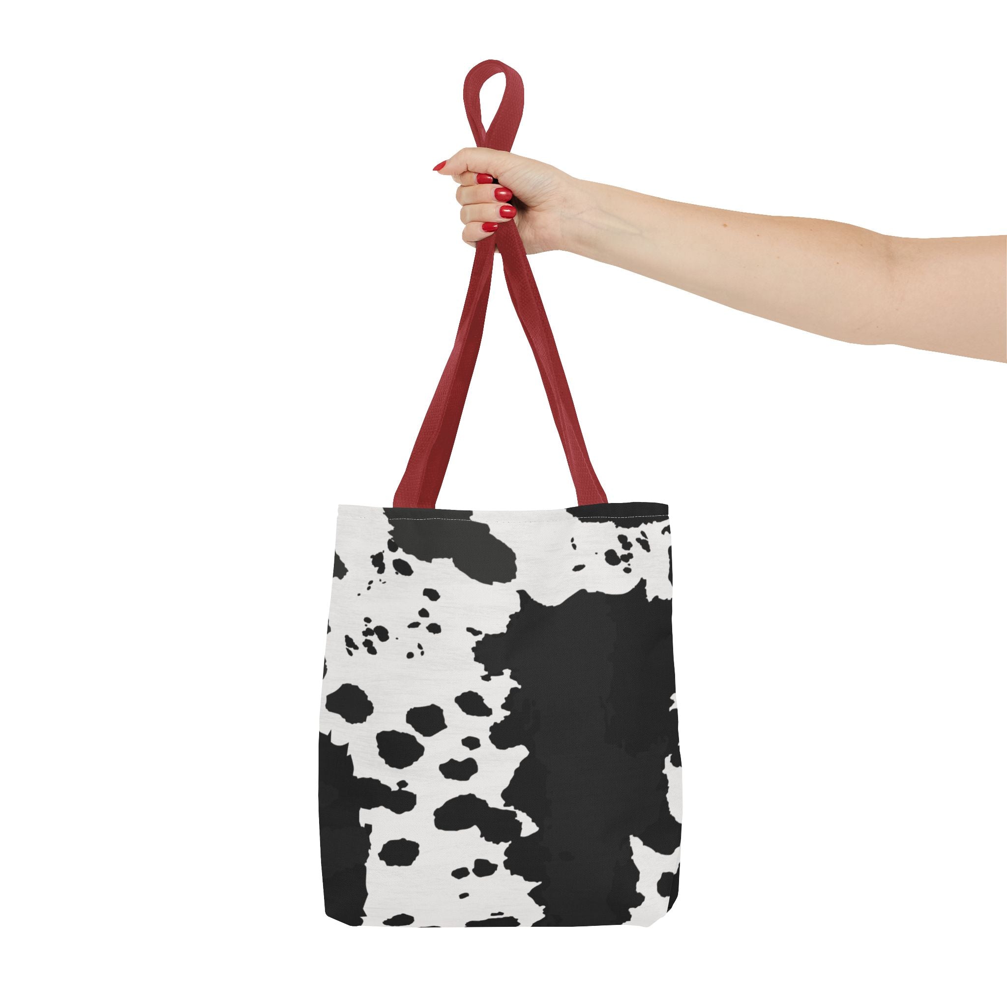 Tote Bag | Black & White Cow Print Patterned Shoulder Tote