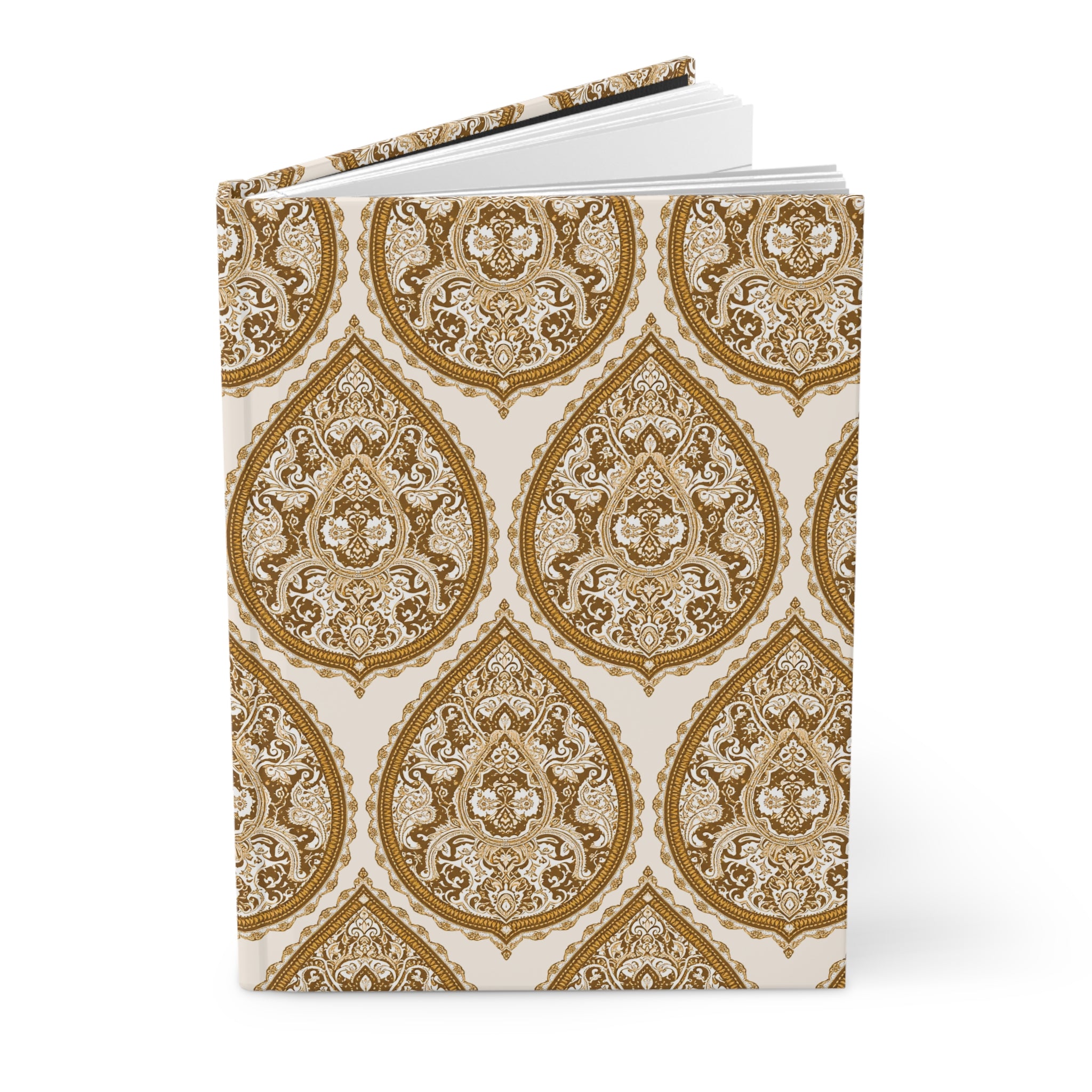 Journal | Delicate Gold Damask Floral Pattern Hardcover Notebook