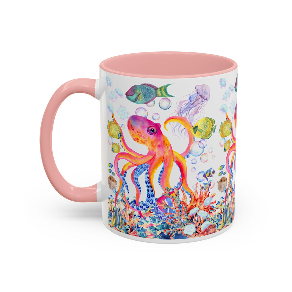 Coffee Mug | Colorful Octopus Accent Mug 11/15oz