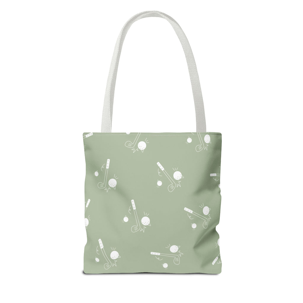 Tote Bag | Sage Green and Golf Pattern Shoulder Bag