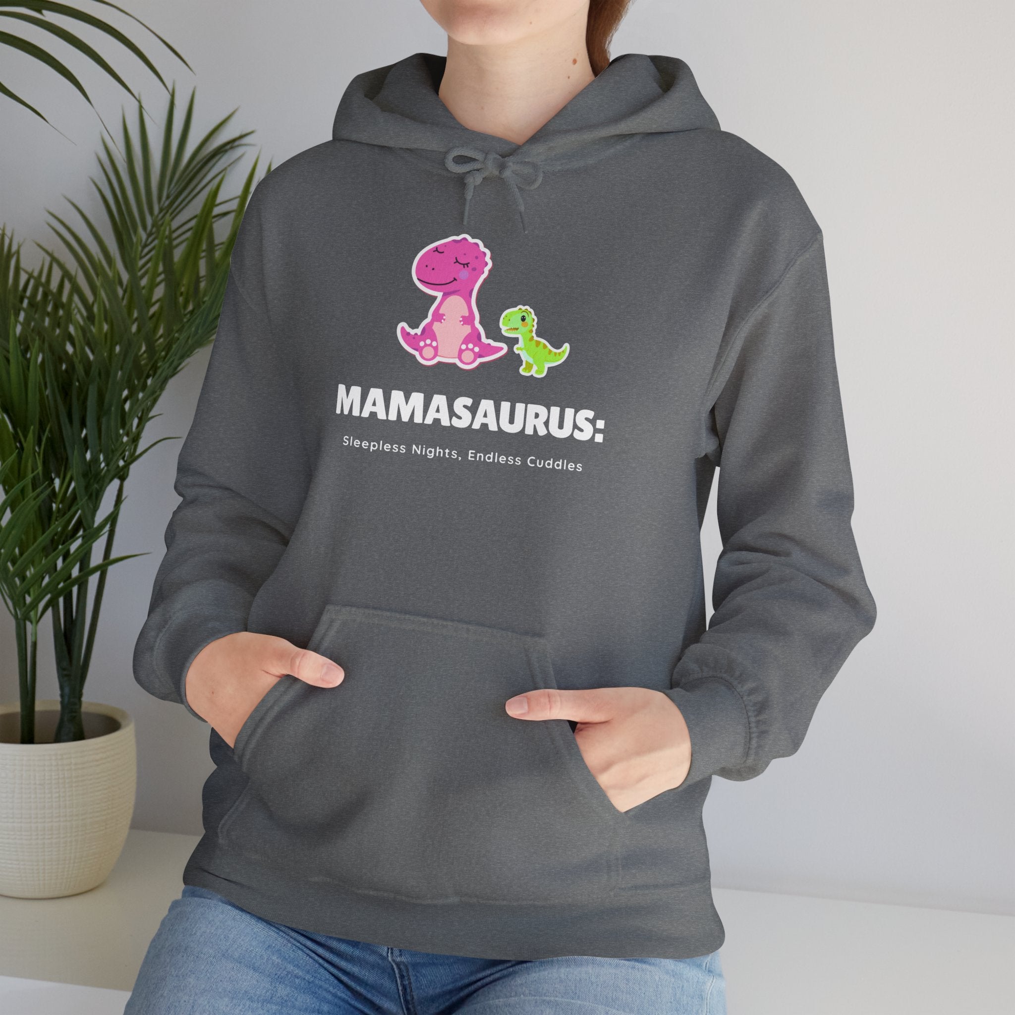 Hoodie | 'Mamasaurus' Pink Mama Dino with Baby Sweater