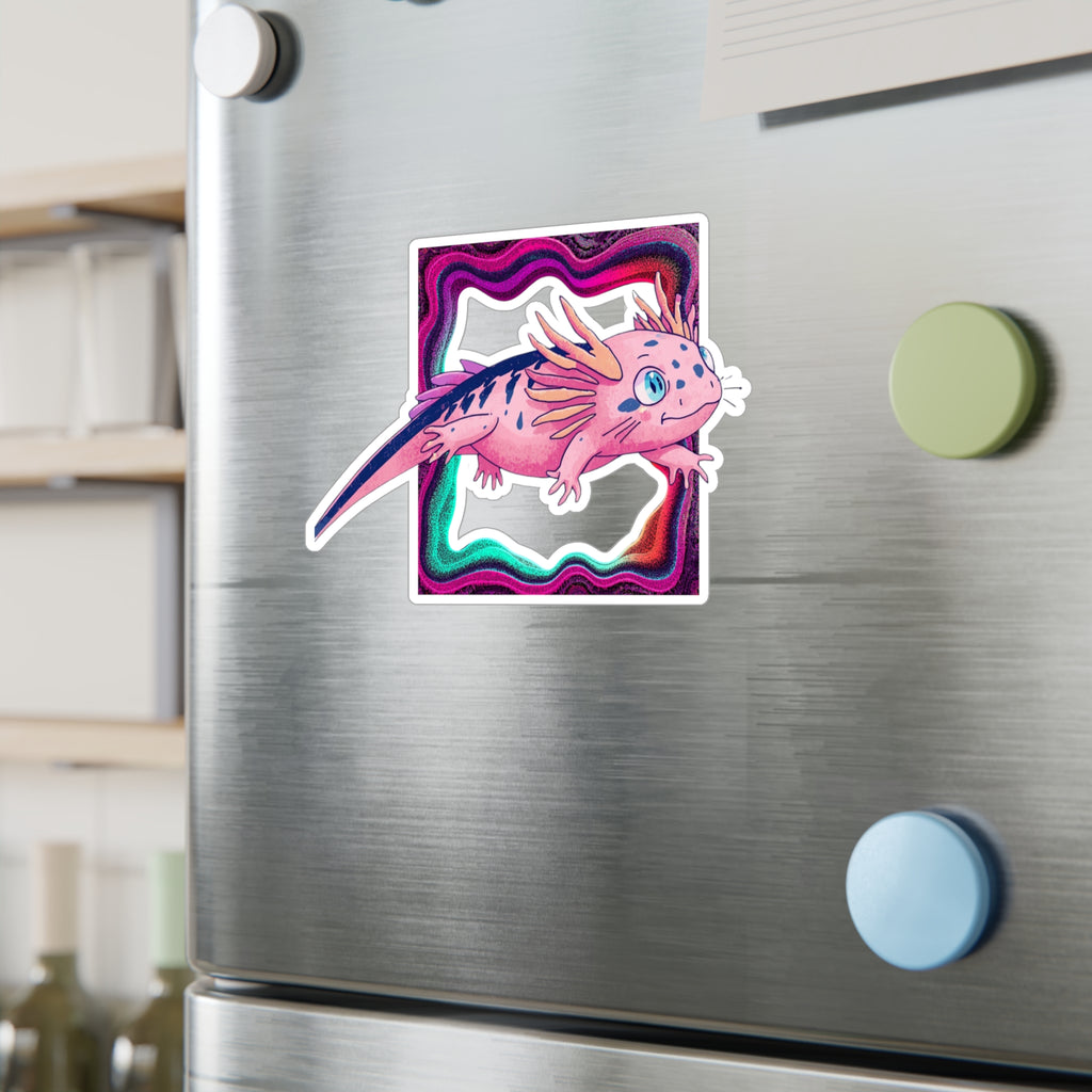 Vinyl Decal | Cute Pink Axolotl Kiss-Cut Sticker