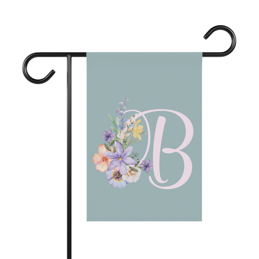 Home & Garden Banner | 'B' Monogram Pastel Garden Flag