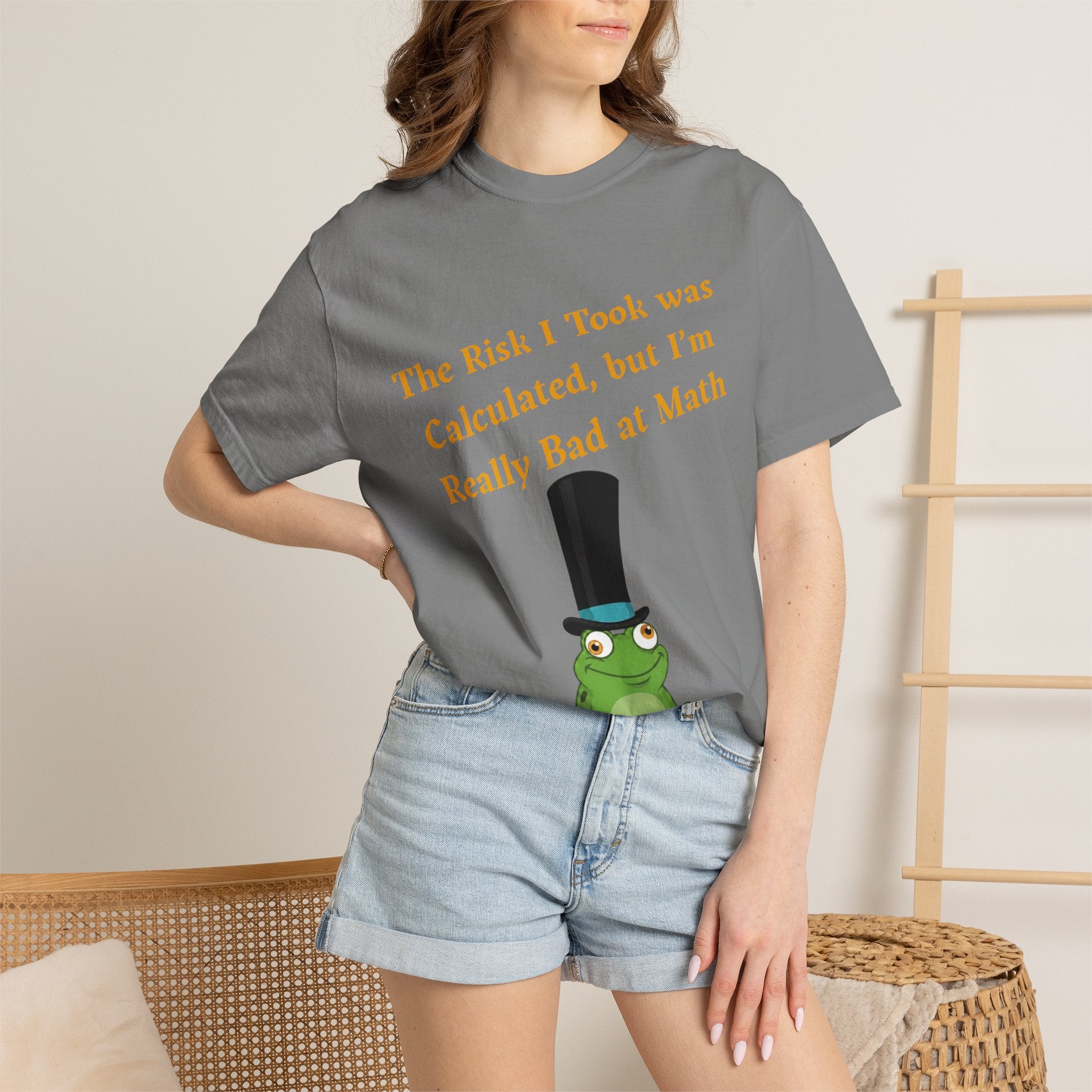 T-Shirt | Funny Frog "The Risk I Took Was Calculated" Graphic Tee
