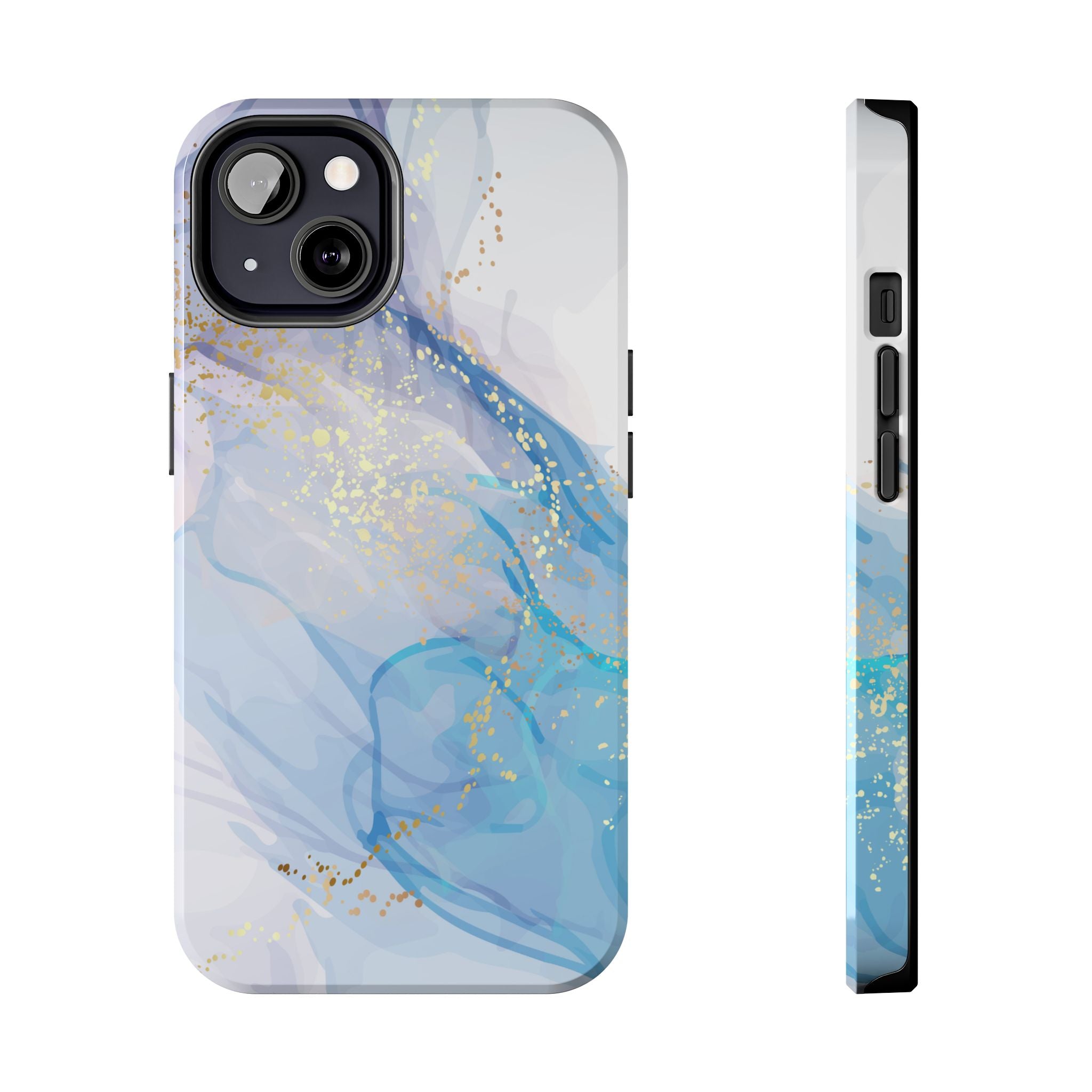 Phone Case | Gold Fleck Blue Marble Tough Protective Phone Cover