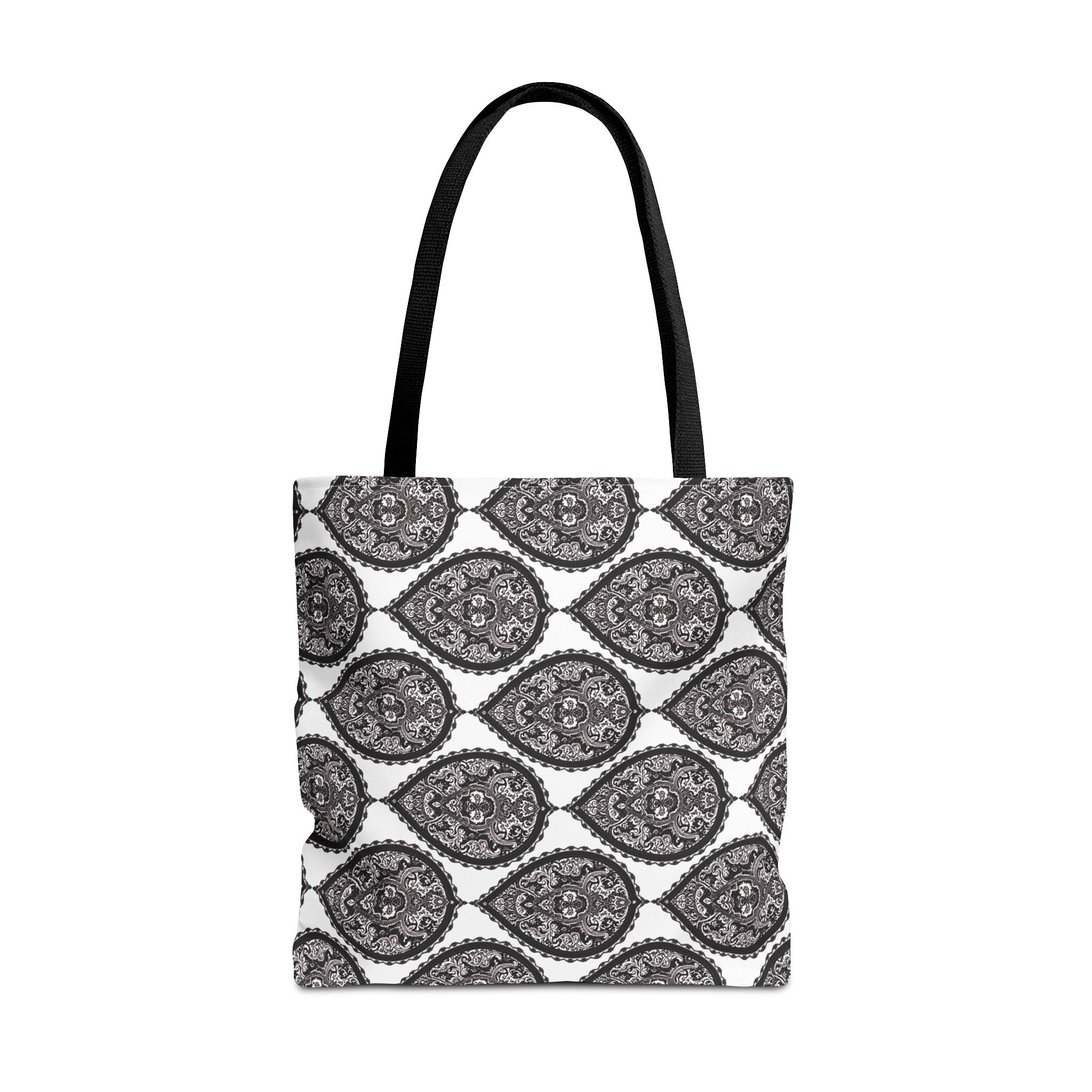 Tote Bag | Black & White Paisley Pattern
