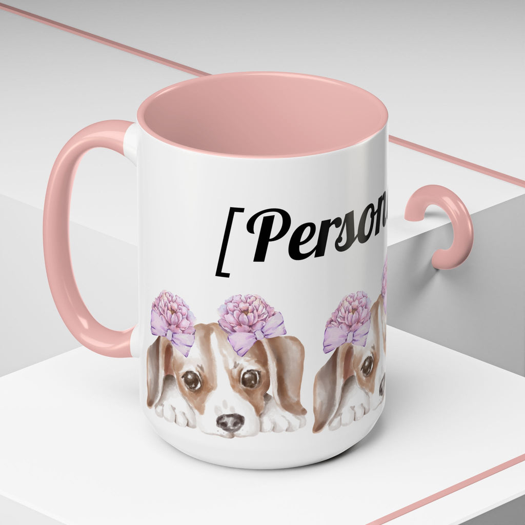 Coffee Mug | Puppy Face with Custom Script Accent Mug (11/15oz)