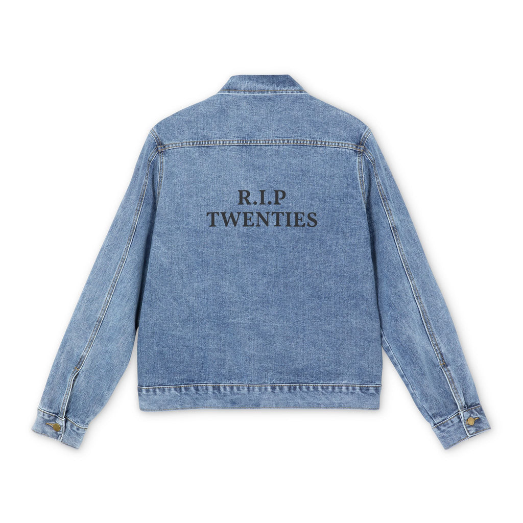 Men's Denim Jacket with Customizable Black Script