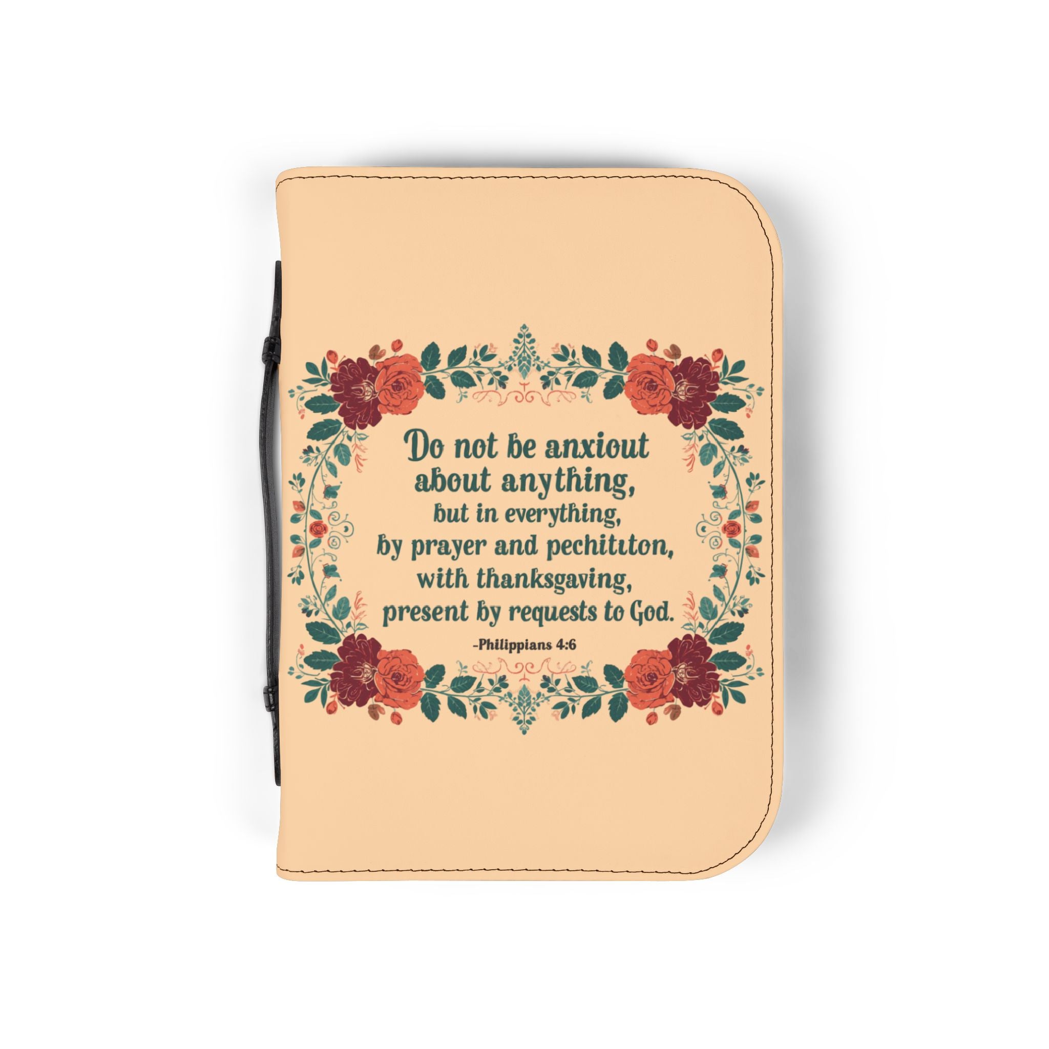 Bible Cover | Vintage Floral Philippians 4:6 Scripture