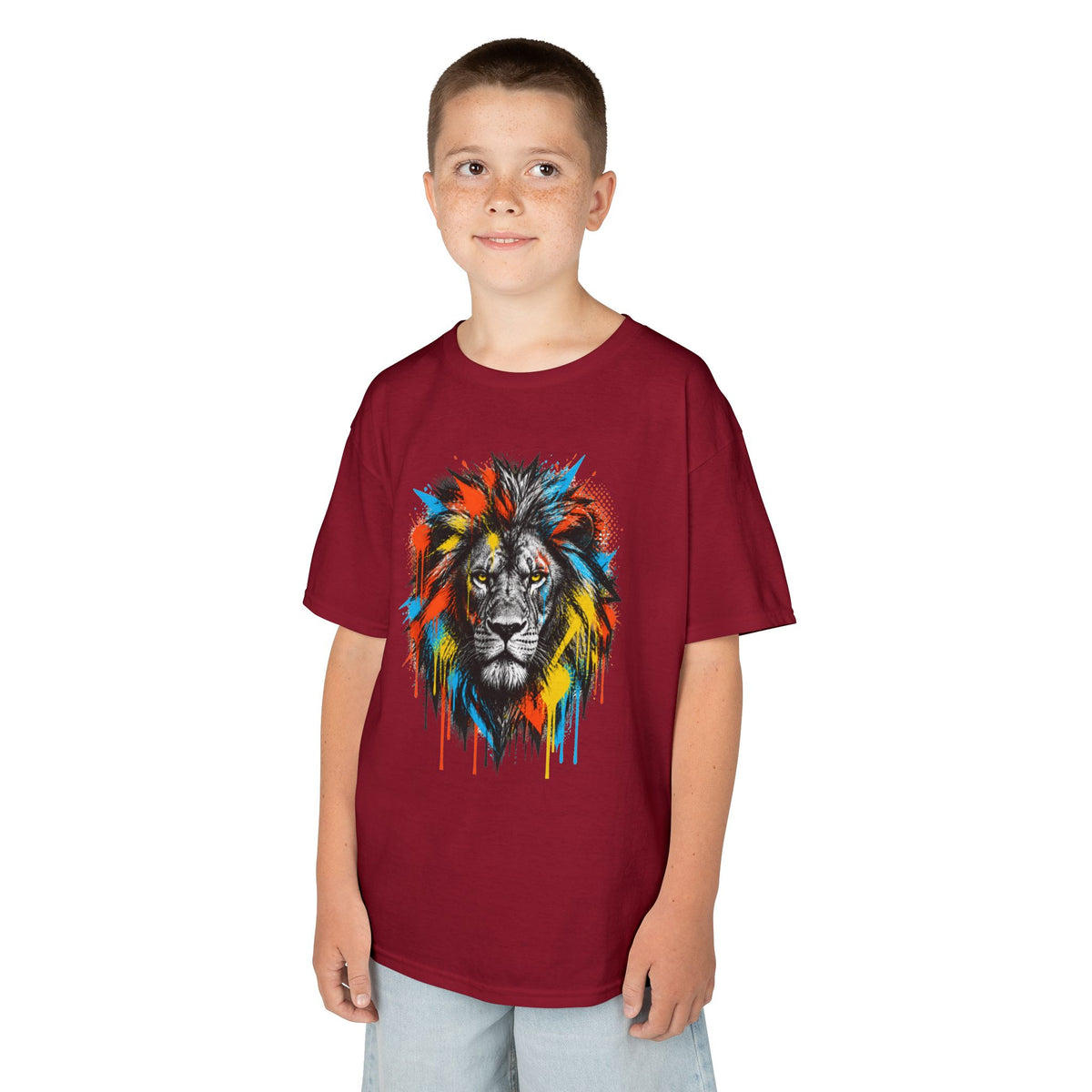 Lion Spirit Colorful Drip T-Shirt