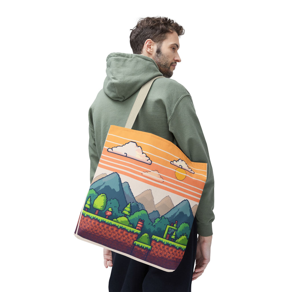 Tote Bag | Pixel Sunset Mountain Gamer Tote
