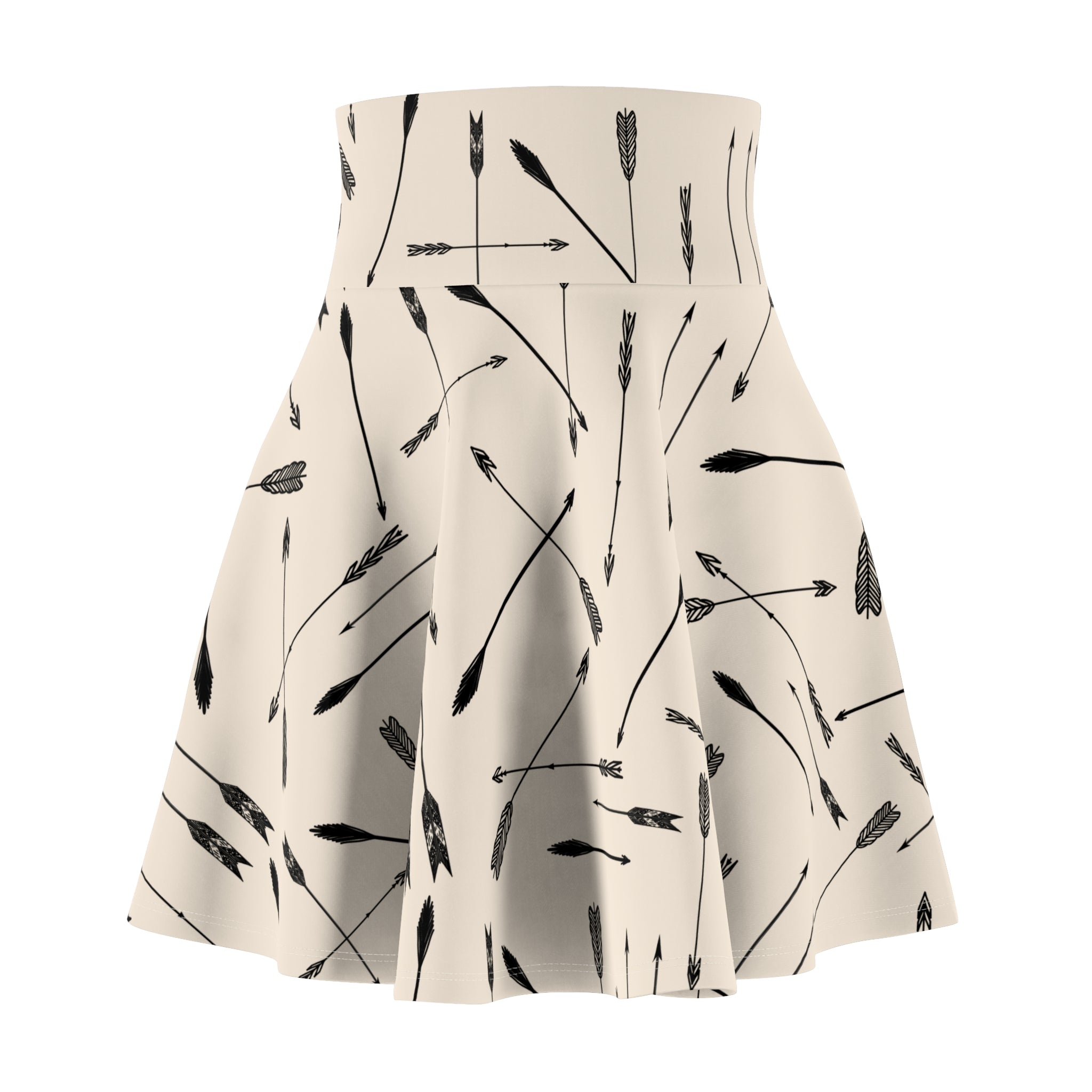 Women's Skater Skirt | Boho Neutral Midi for Casual & Festival Wear