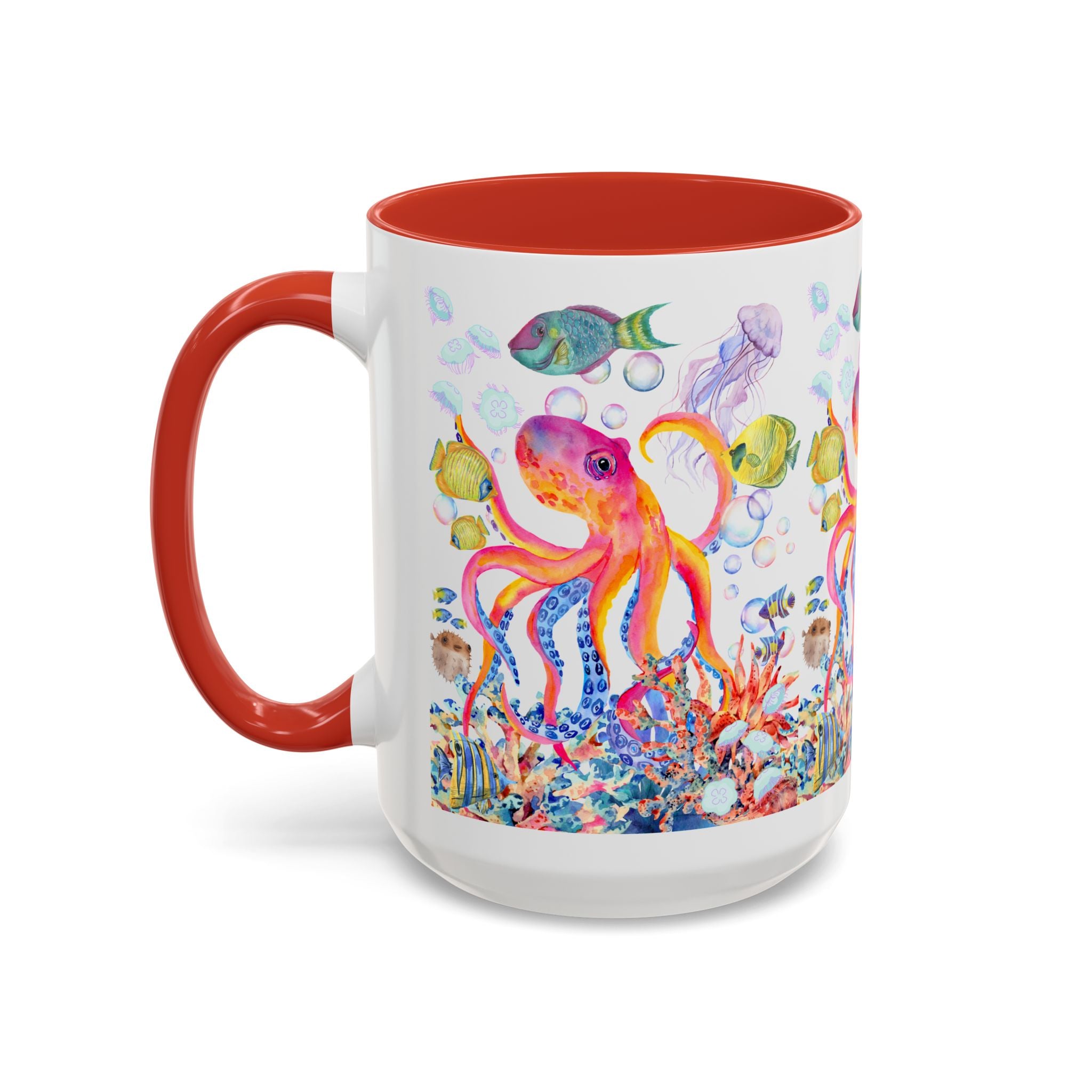 Coffee Mug | Colorful Octopus Accent Mug 11/15oz