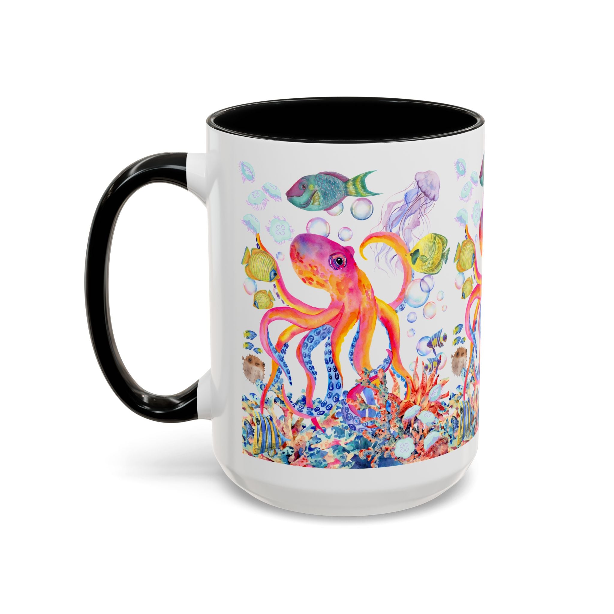 Coffee Mug | Colorful Octopus Accent Mug 11/15oz