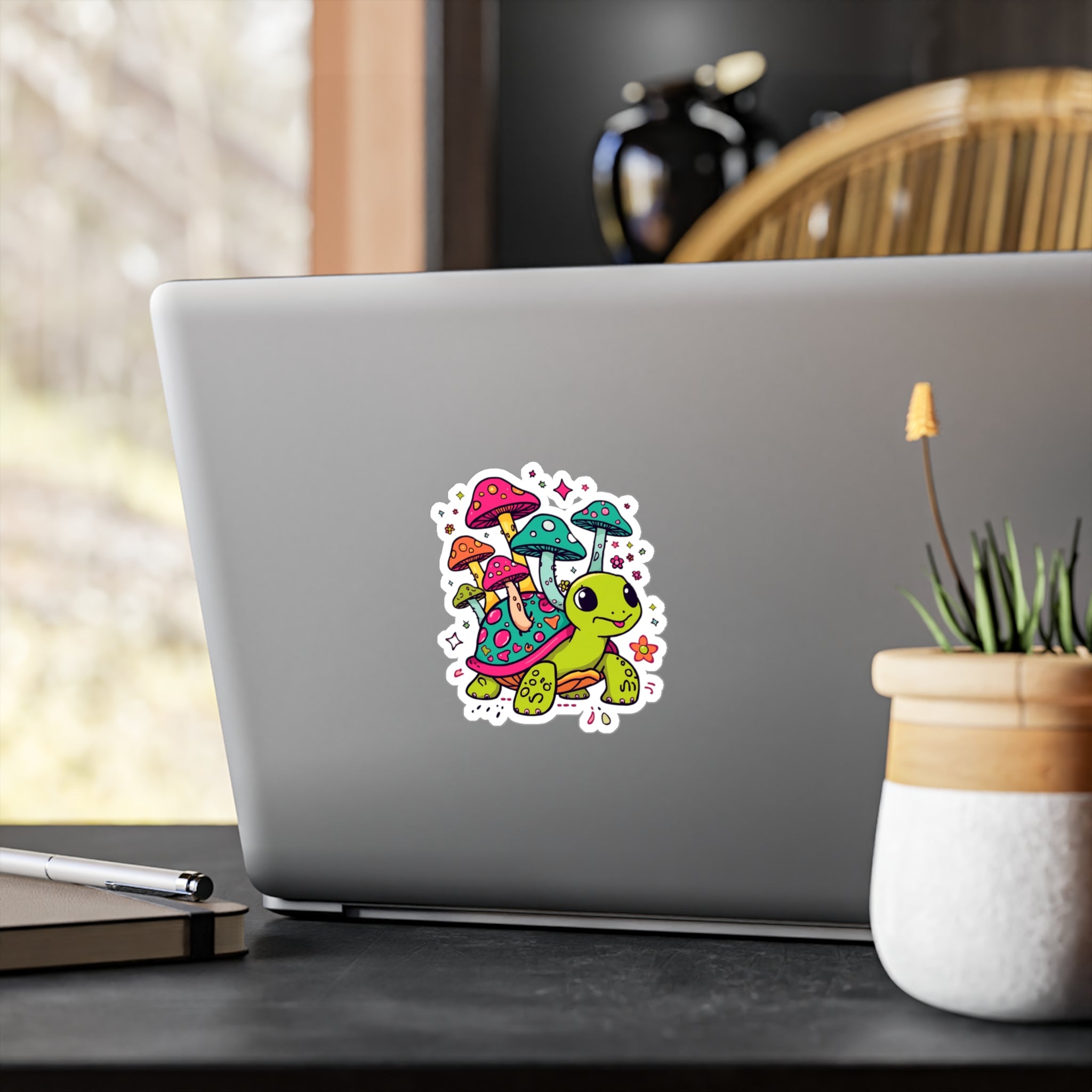 Vinyl Decal | Colorful Cute Mushroom Turtle Kiss-Cut Sticker