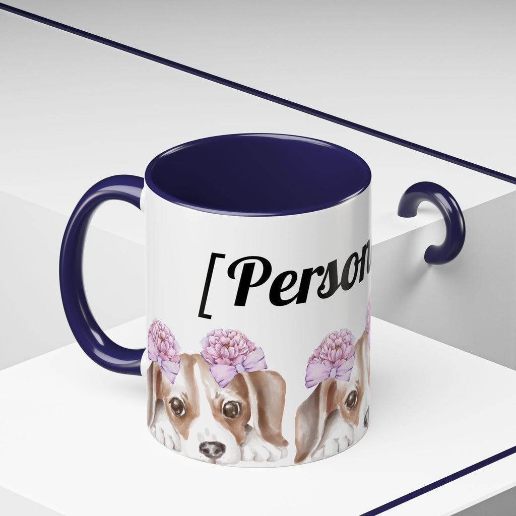 Coffee Mug | Puppy Face with Custom Script Accent Mug (11/15oz)