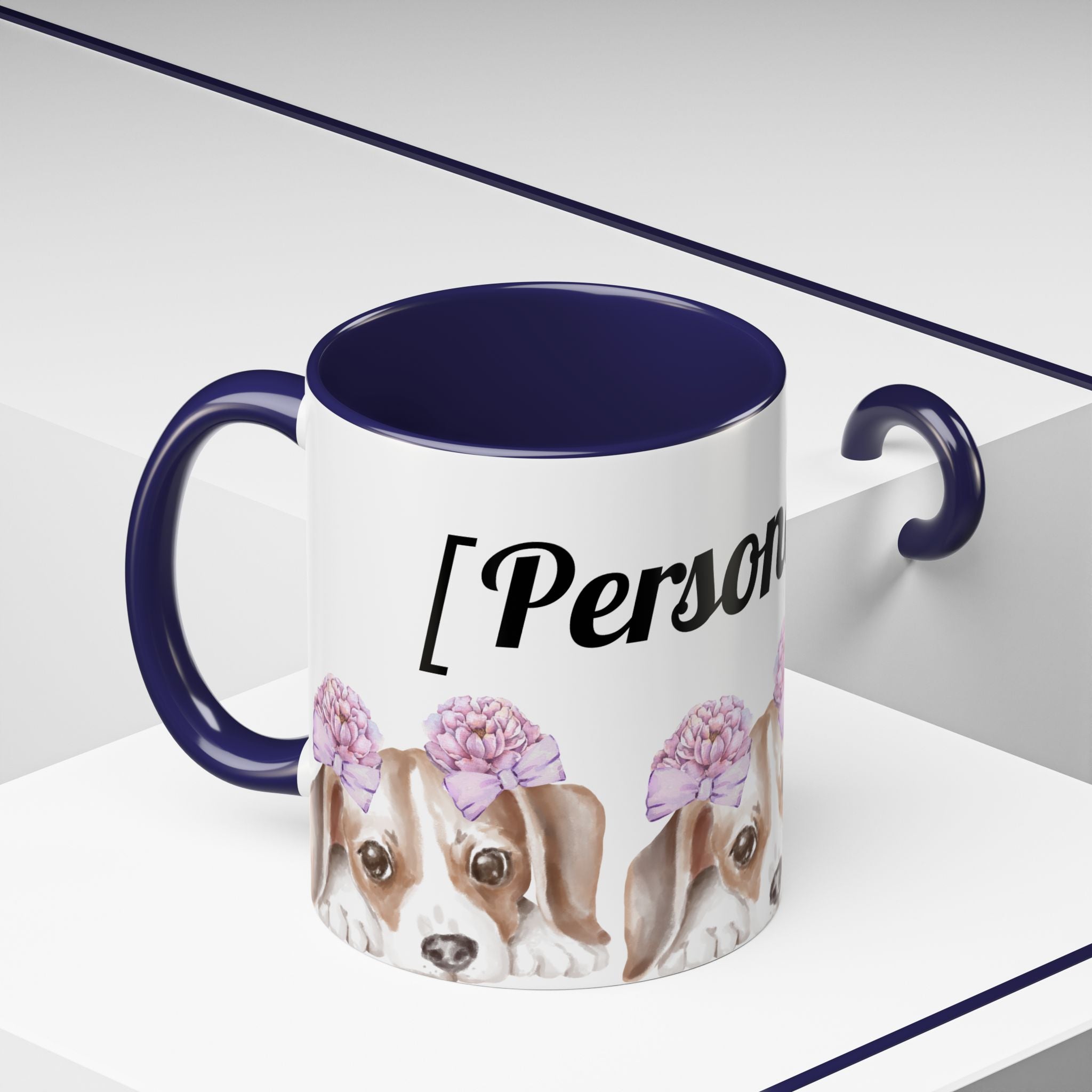 Coffee Mug | Puppy Face with Custom Script Accent Mug (11/15oz)