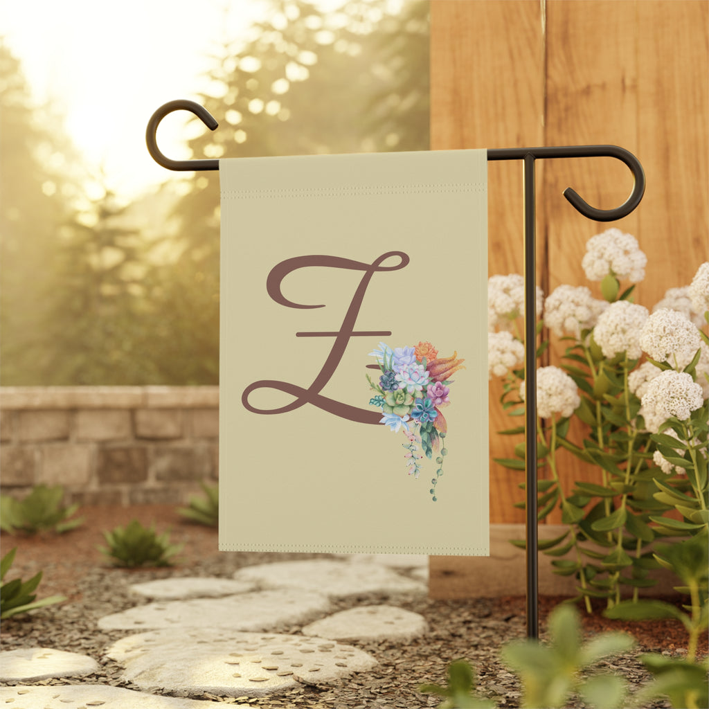 Home & Garden Banner | 'Z' Monogram Cheerful Succulents Flag
