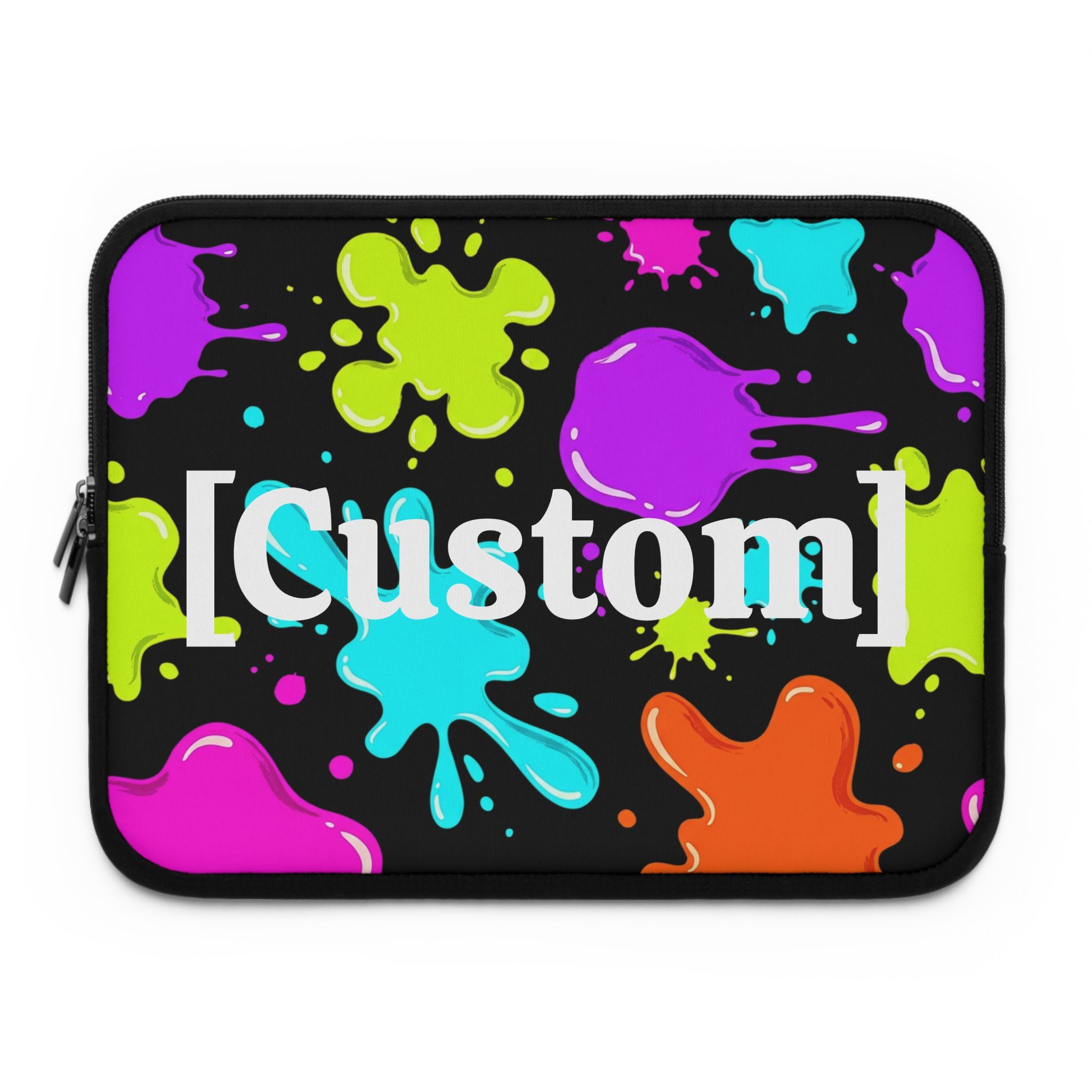 Laptop Sleeve | Personalized Neon Paint Splat Protective Case
