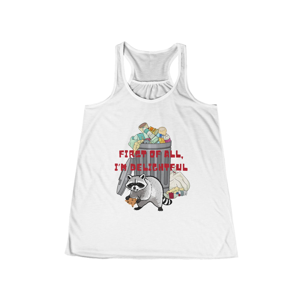 Raccoon Snack Attack Funny Graphic Racerback Tank Top