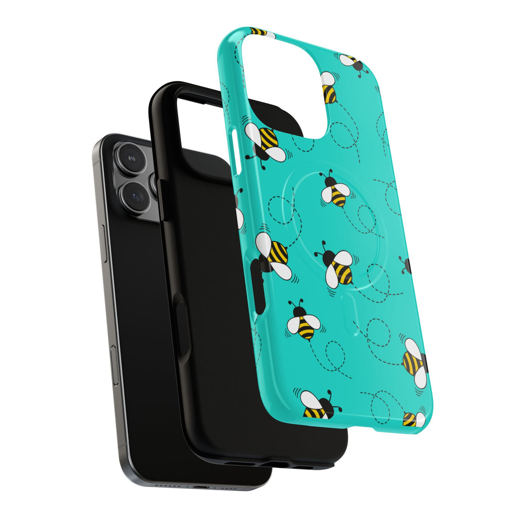 Phone Case | Cute Turquoise Bumblebee Tough Magnetic Phone Case