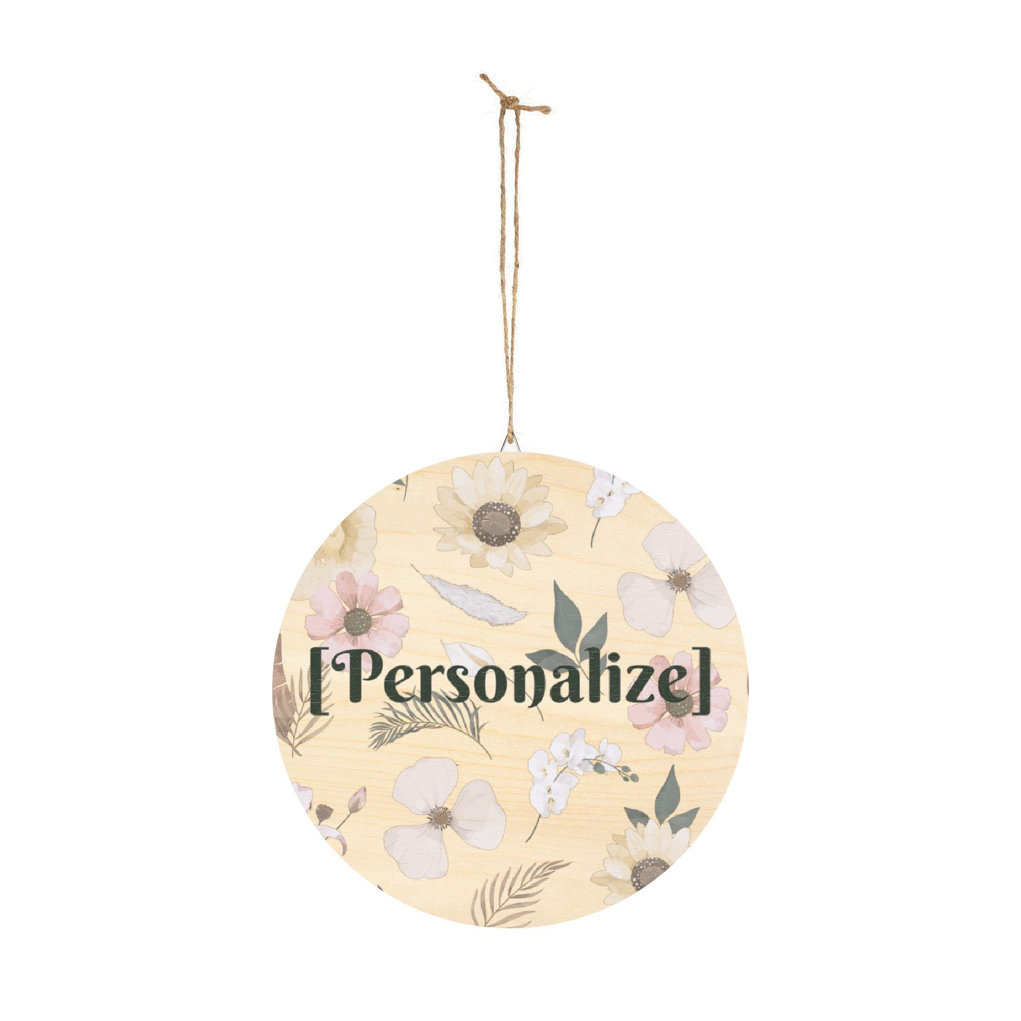 Wood Sign | Round Floral Custom Plaque