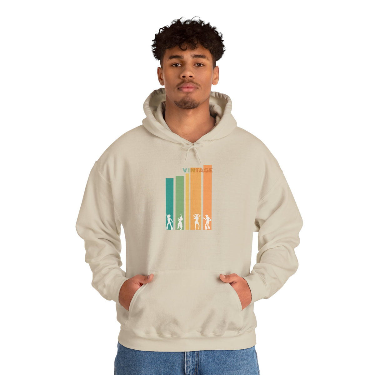 Retro Vertical Bars 'Vintage' Hoodie