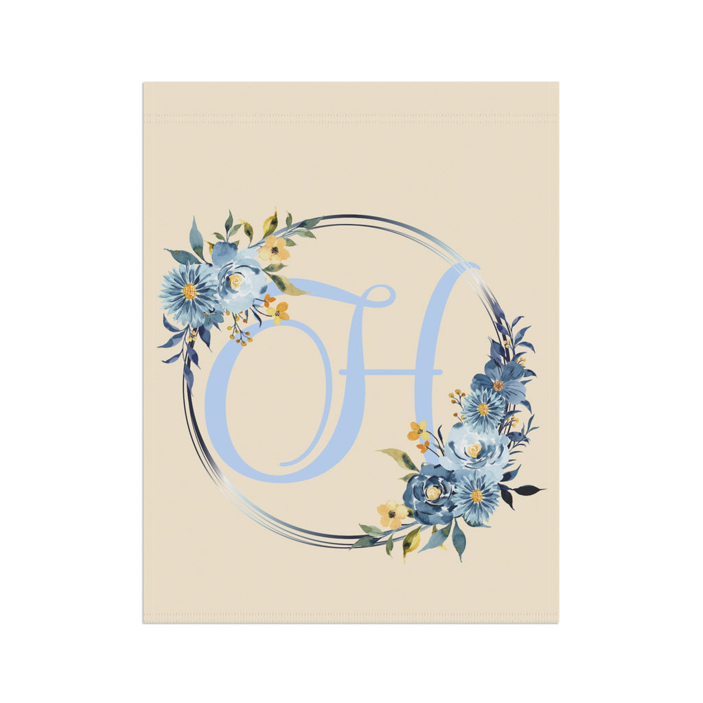 Home & Garden Banner | 'H' Monogram Floral Wreath Flag